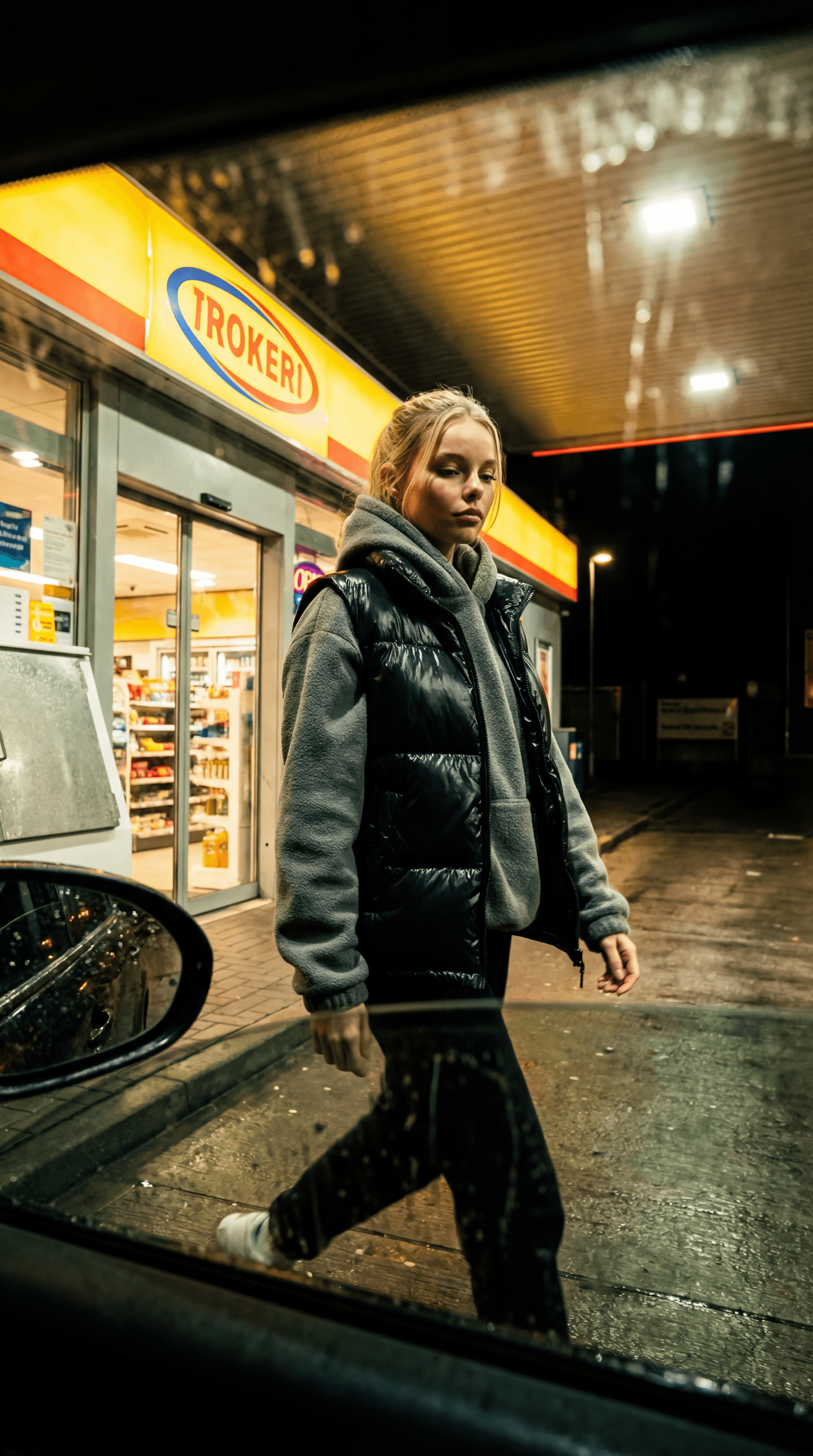 Luna on the gas station