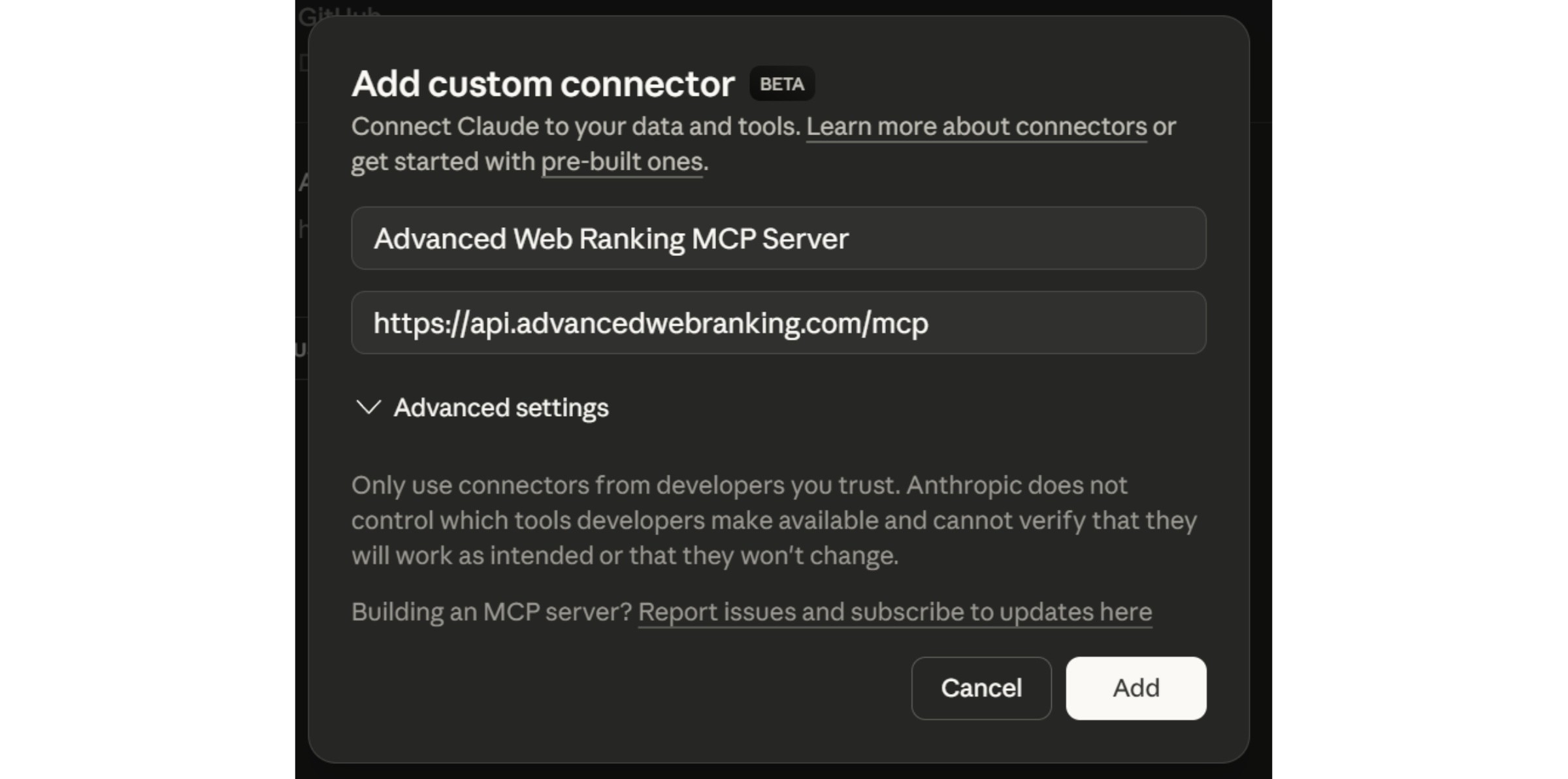 name-connector-and-add-awr-mcp-server-url