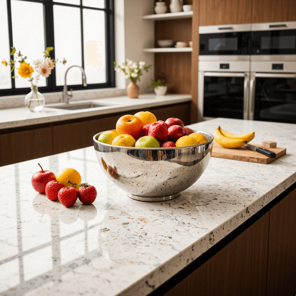 product photography of metallic bowl