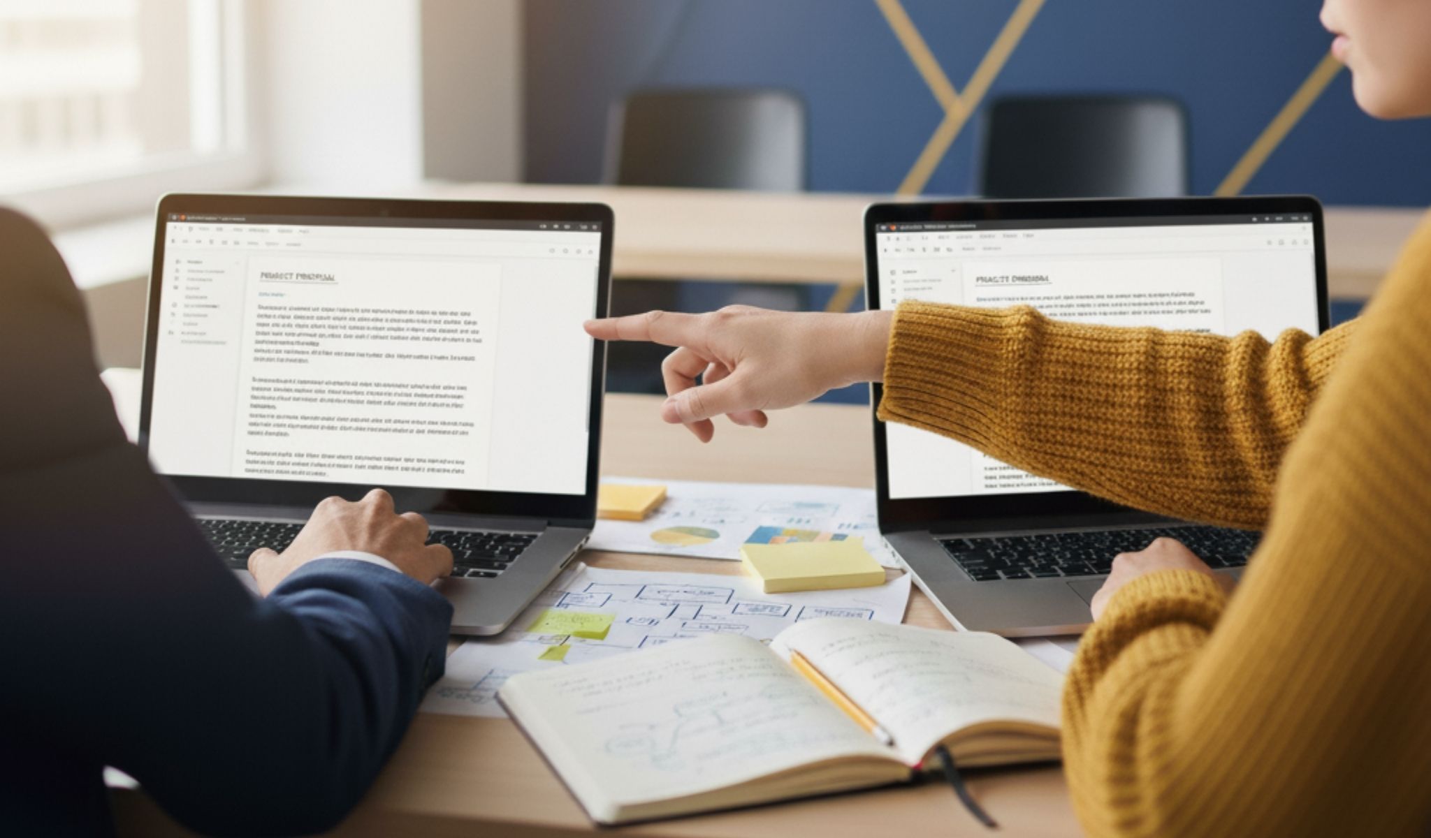 Une personne qui donne un conseil à une autre personne