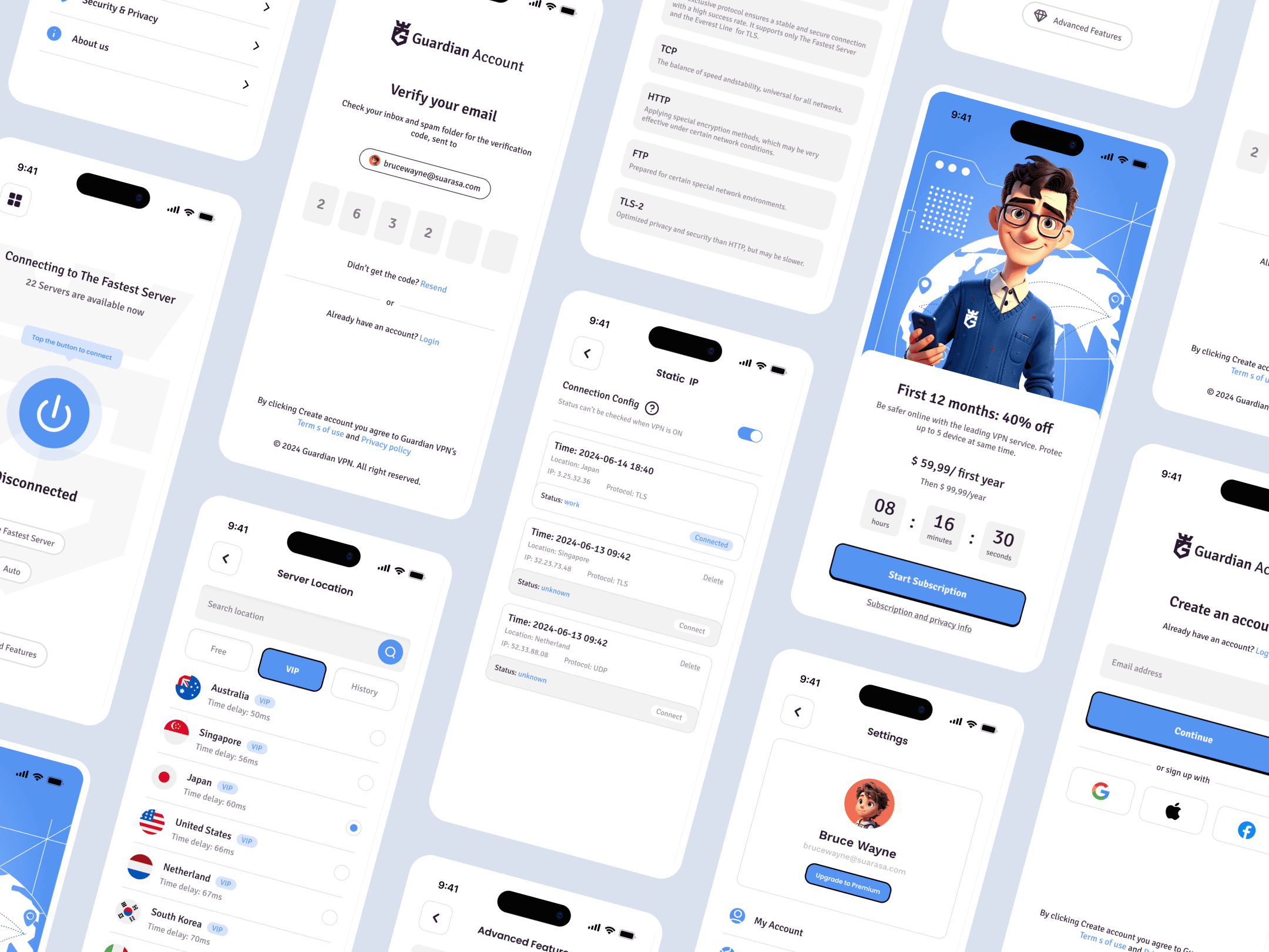 Image of Guardian VPN Mobile App Design