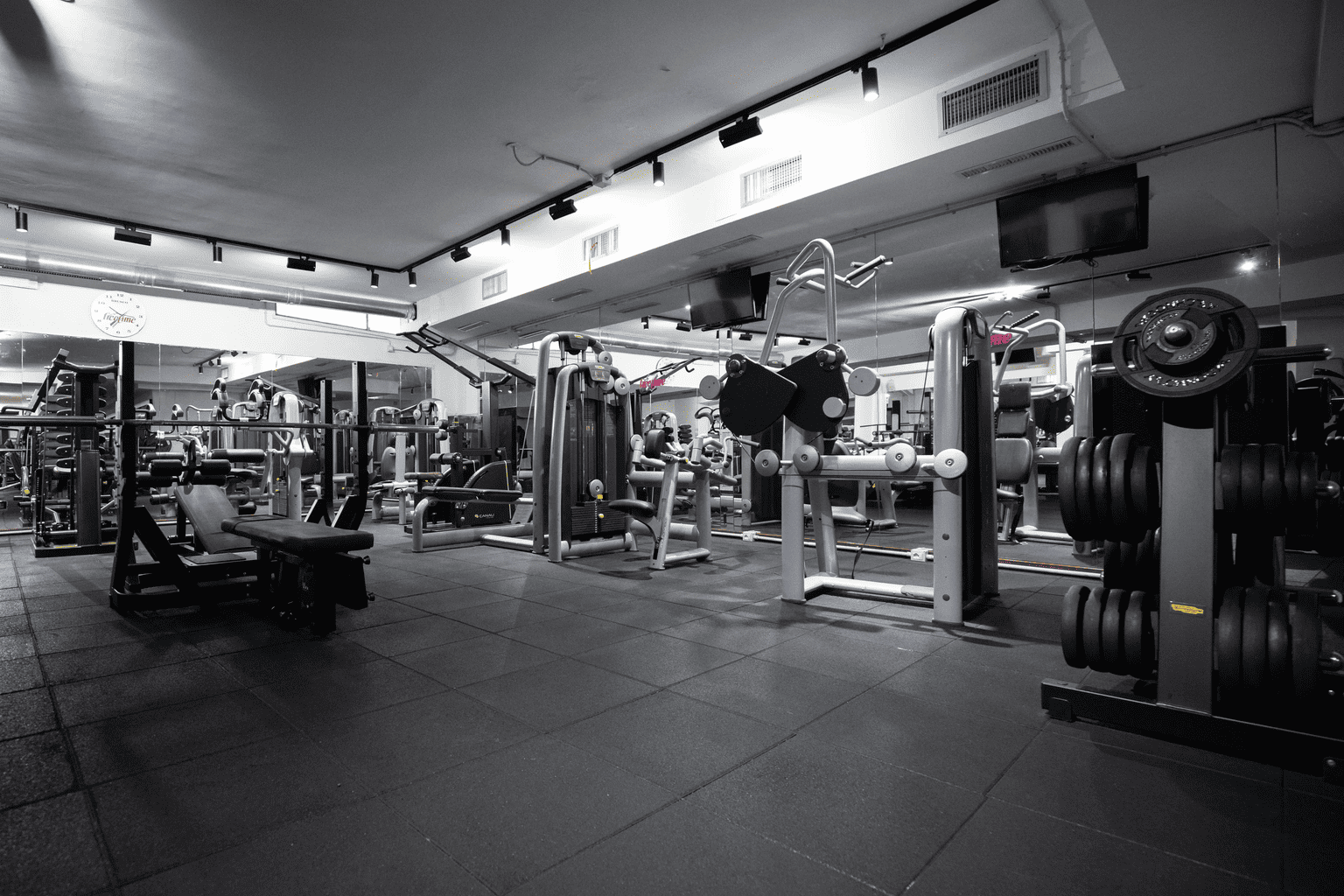 Sala pesi cardio attrezzature Technogym palestra Freetime Monteverde