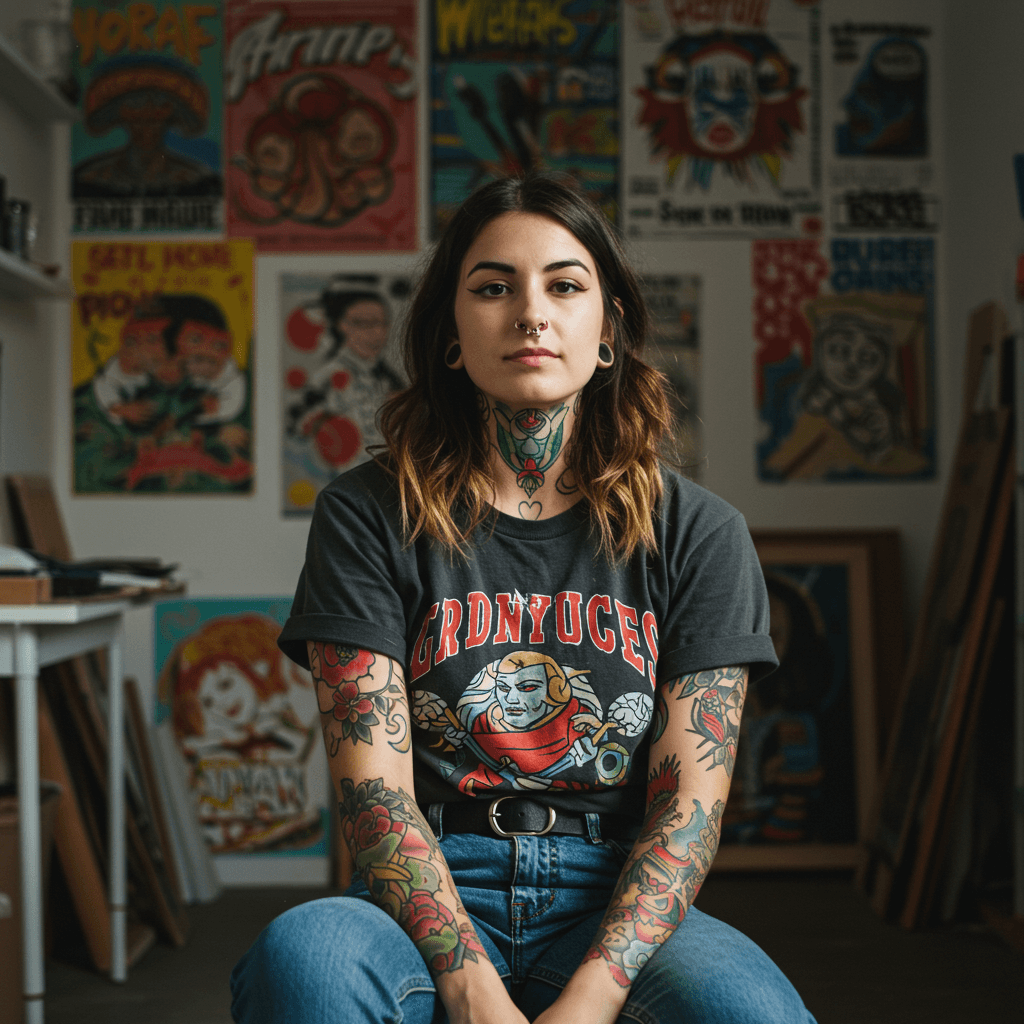 A girl with black hair