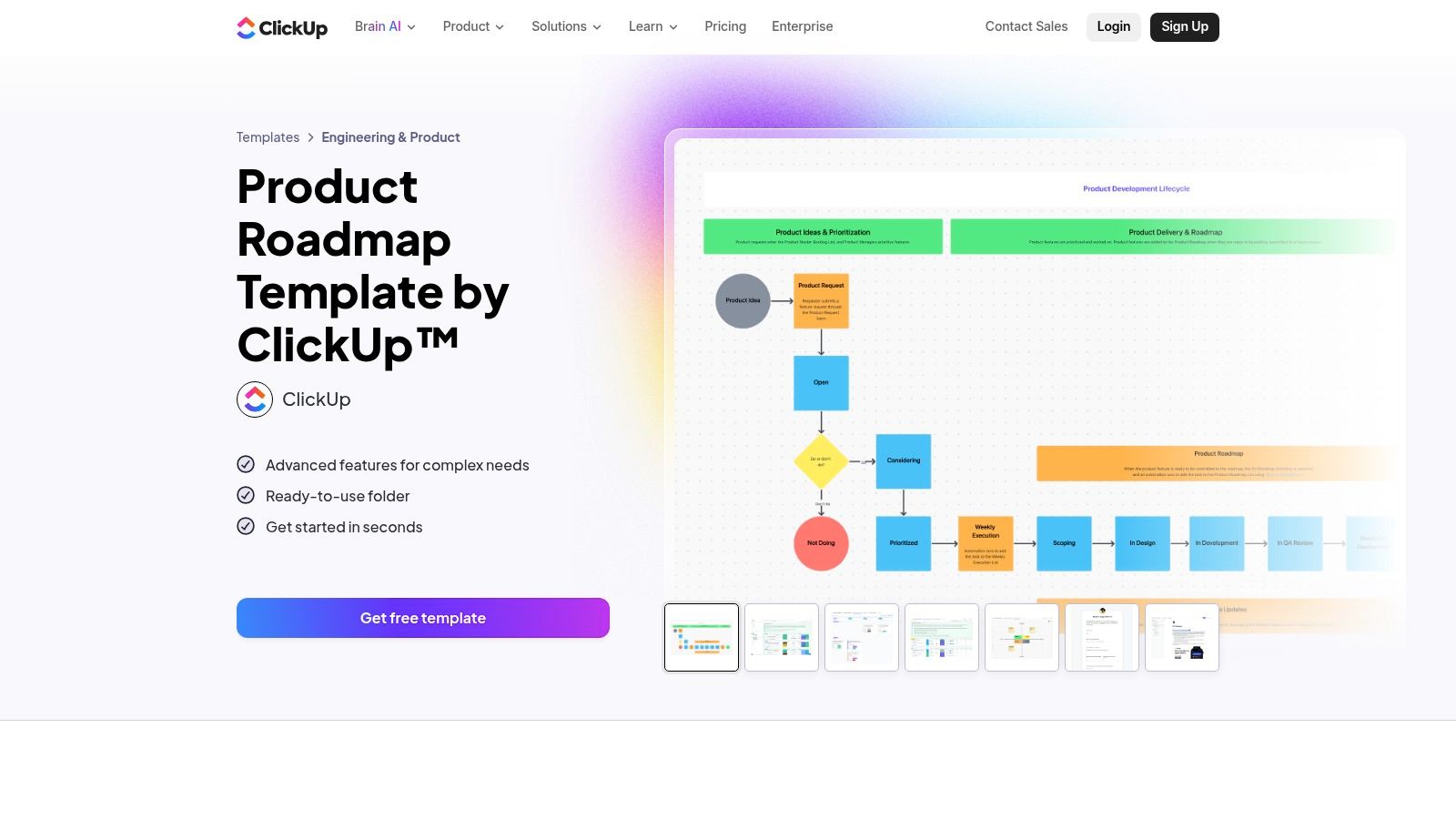 ClickUp (Product Roadmap Template)