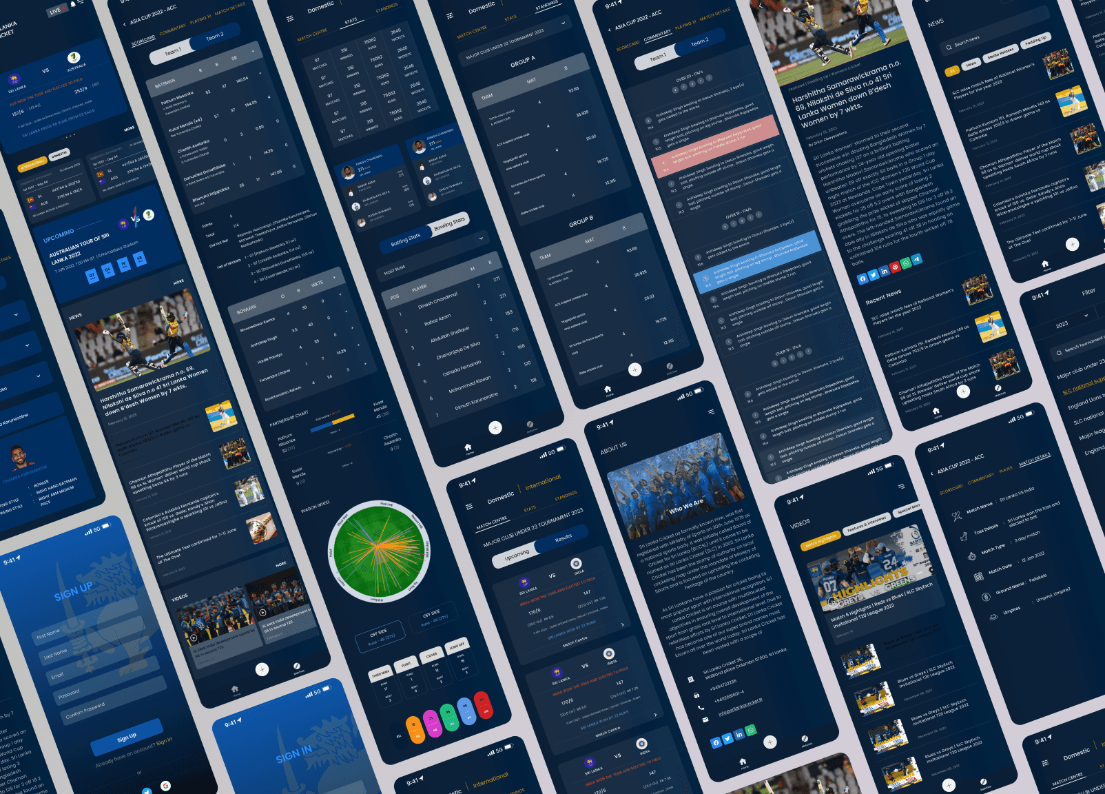 The home page header and footer