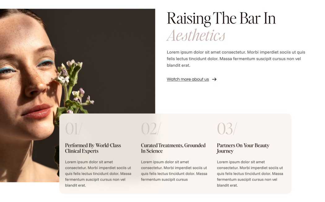 Big About section Beauty salone