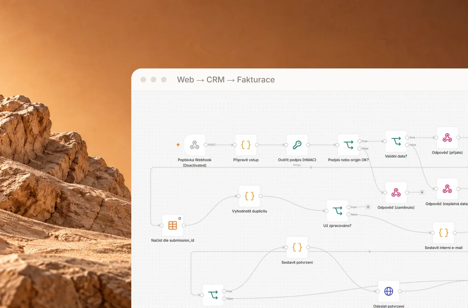 Propojení webu, CRM a fakturace