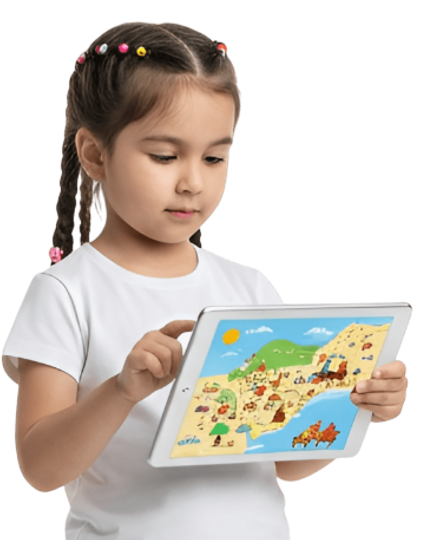 Девочка с планшетом на руке