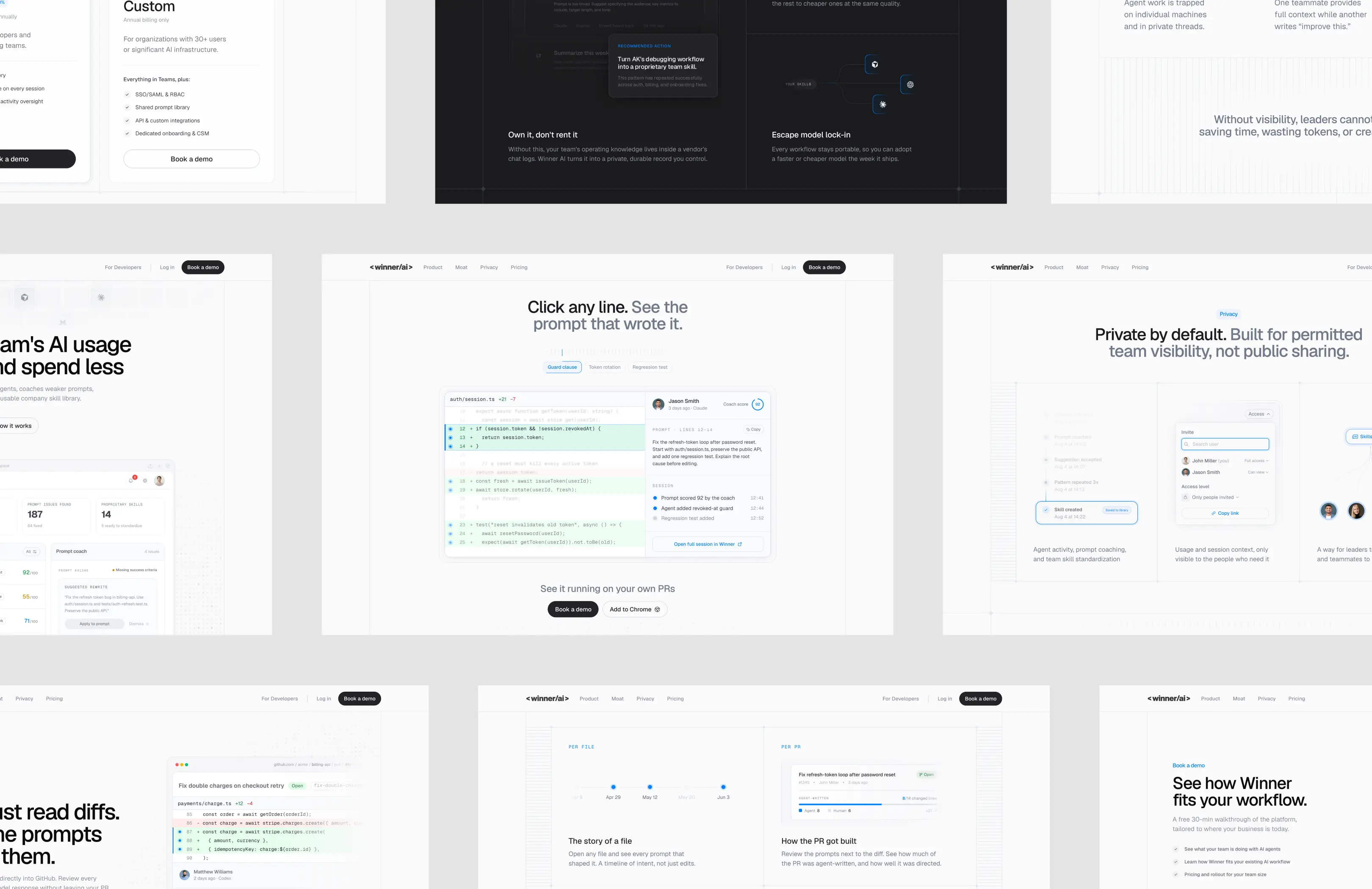 Winner AI website screens — Winner case study by Boldway Studio