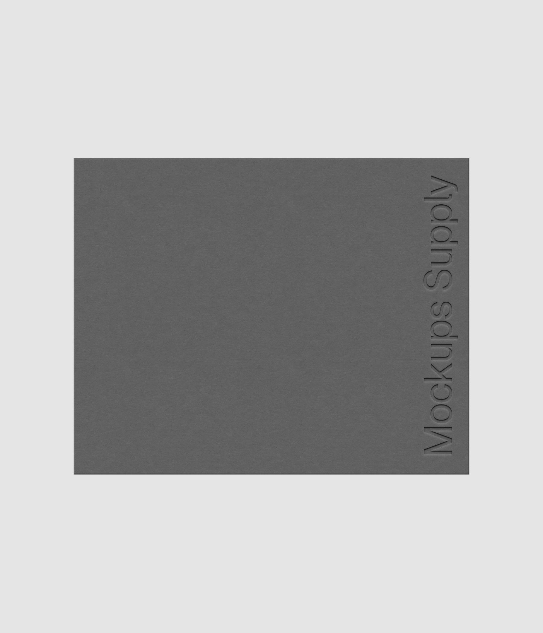 Landscape poster mockup PSD 5:4 with debossed logo effect, movable poster layout, clean print mockup for advertising and brand identity