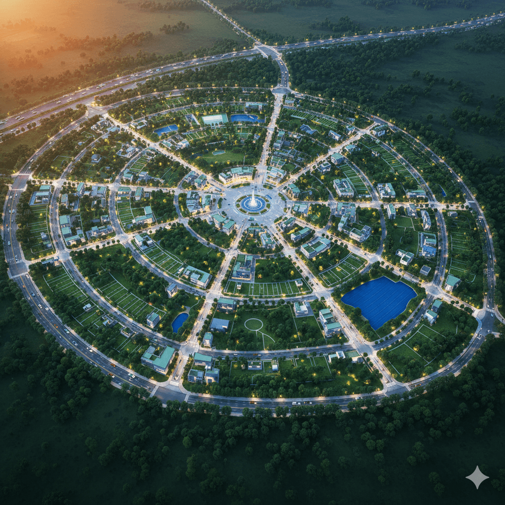 aerial view planned residential plots M3M Noida