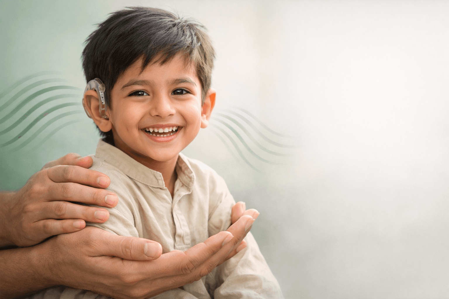 five children smiling while doing peace hand sign