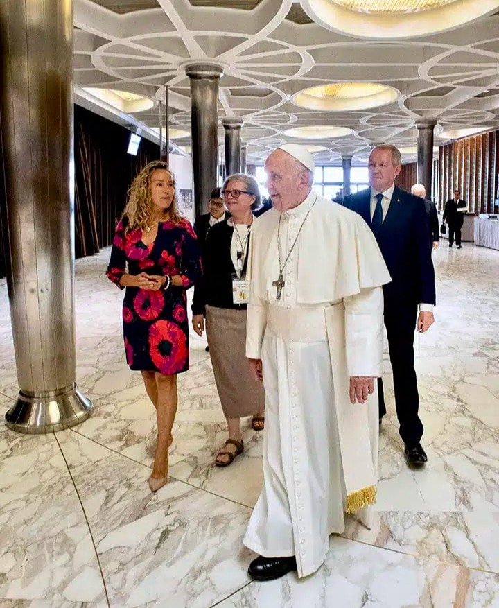 Pope Francis and Lisa Kristine at the Vatican