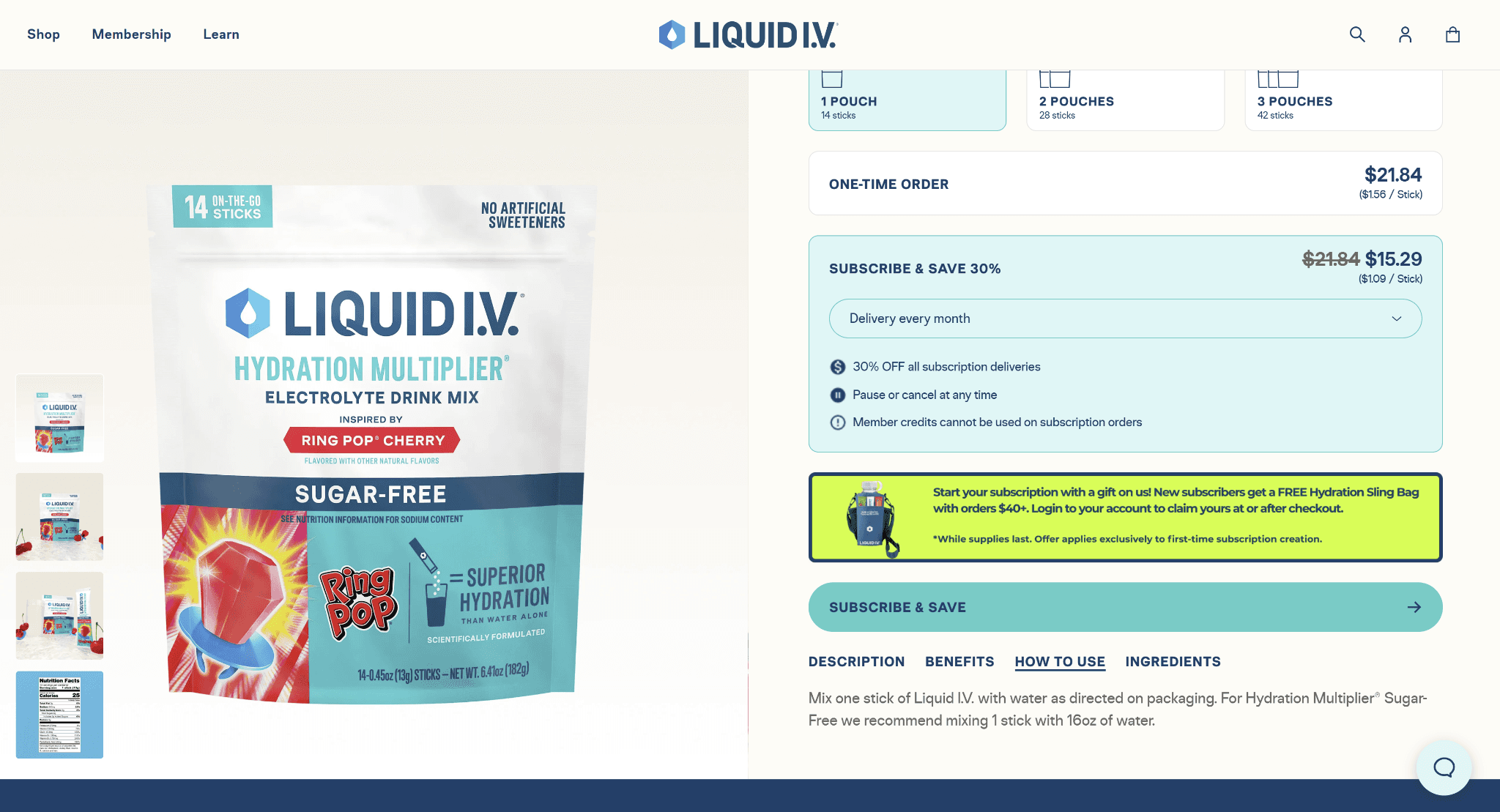 Liquid IV Product Page