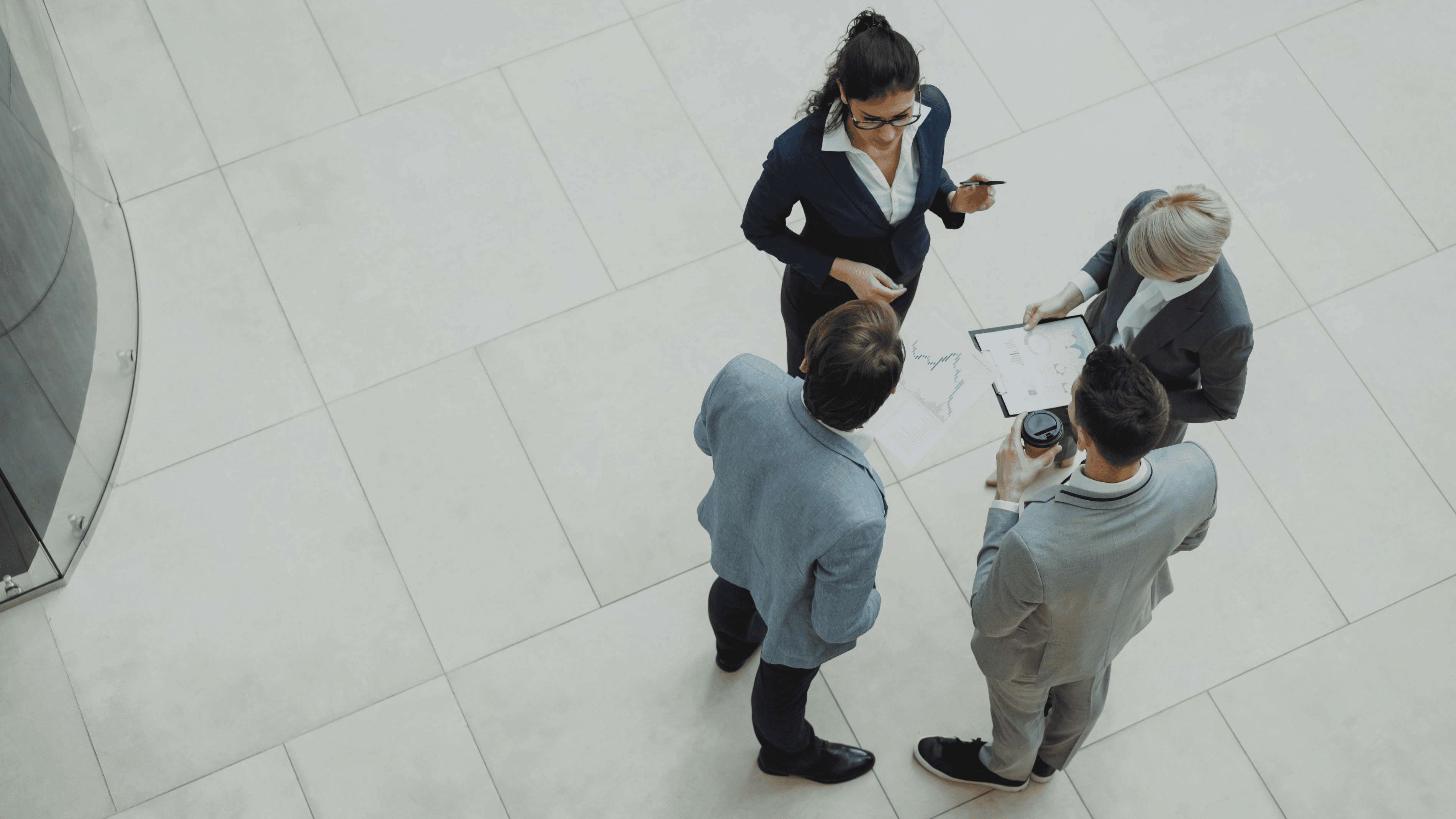 Management team meeting overhead view — People Yield