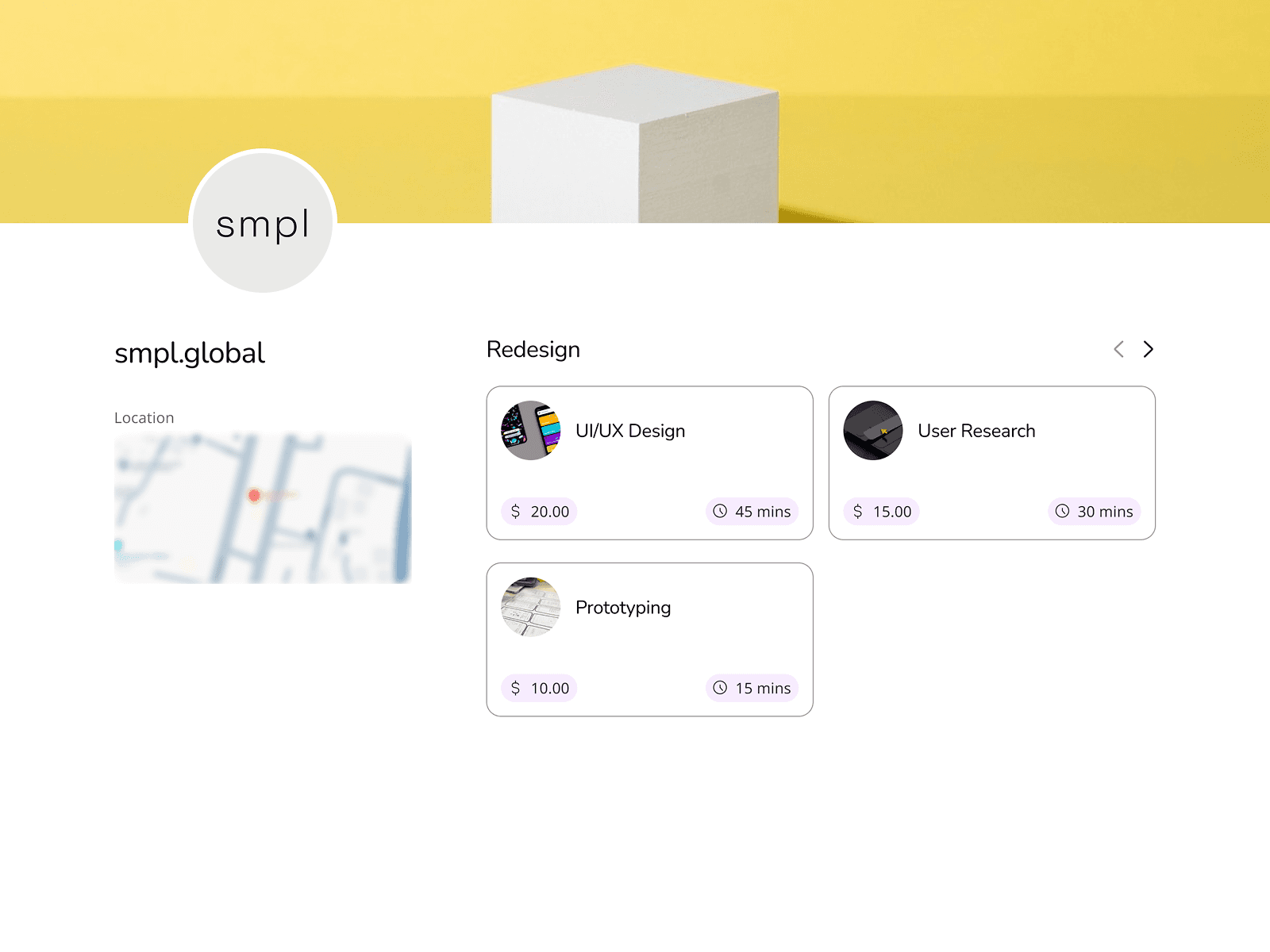 picktime's event selection after screen