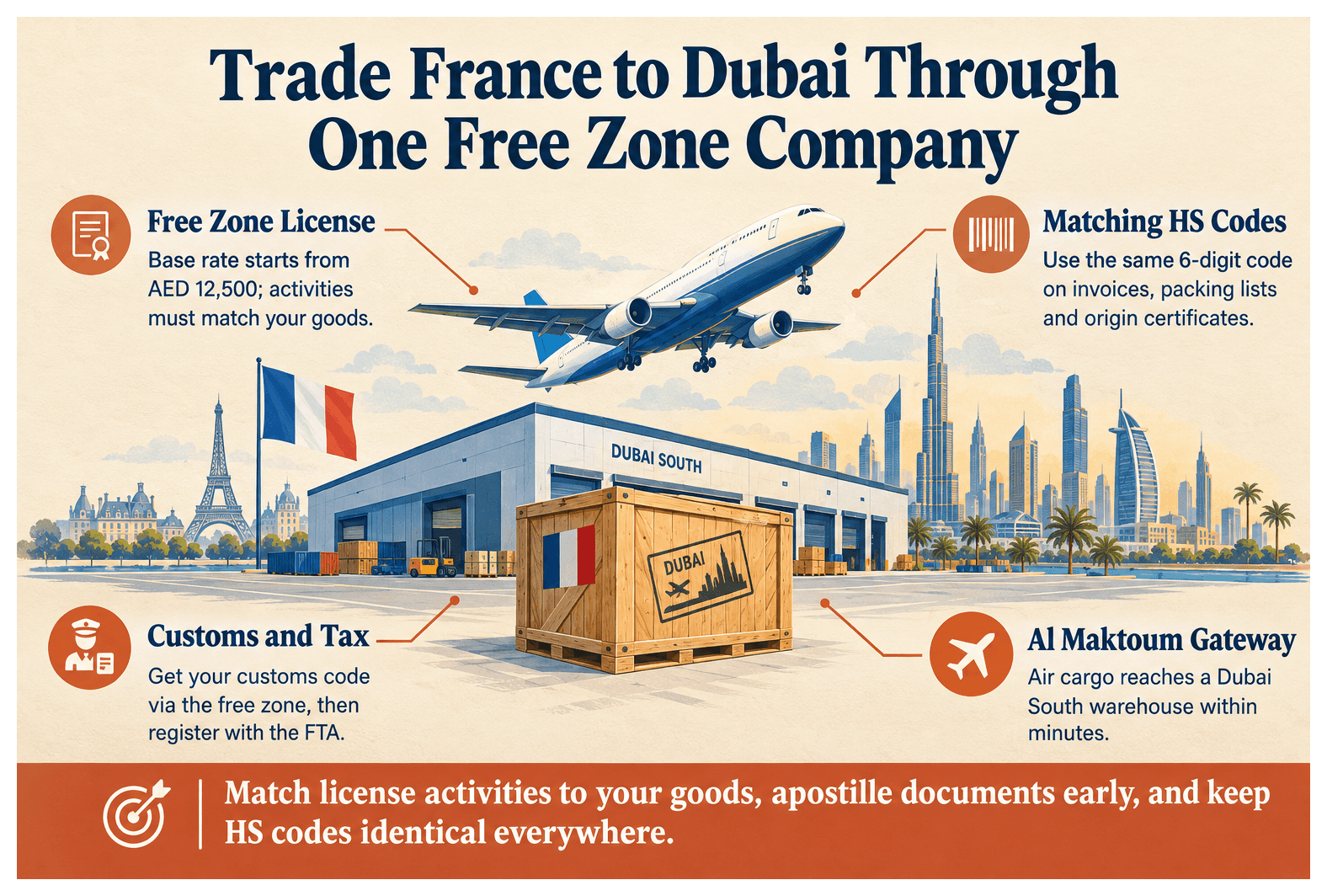 Infographic: Import and Export Between France and Dubai: License and Process