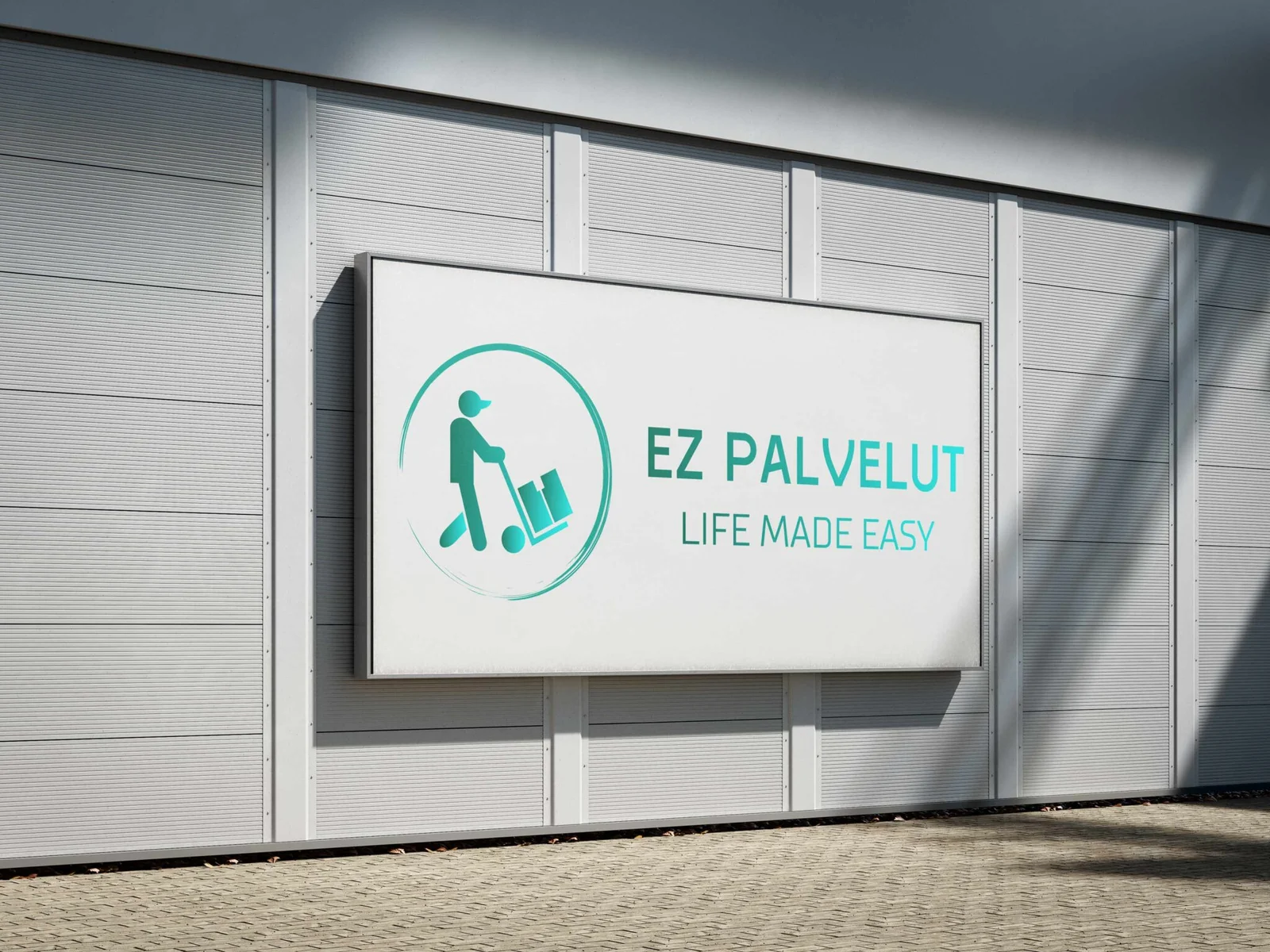 EZ Palvelut's logo on a bilboard - Mockup