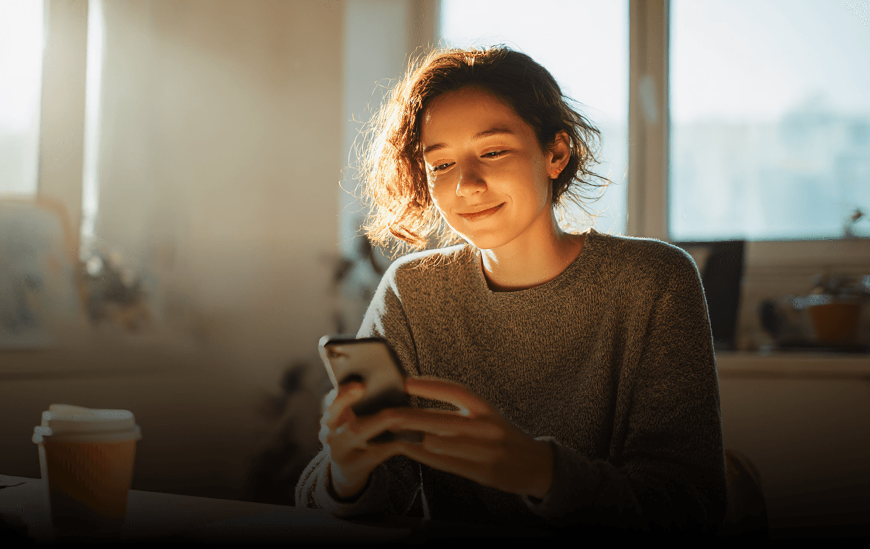 Woman looking at the phone