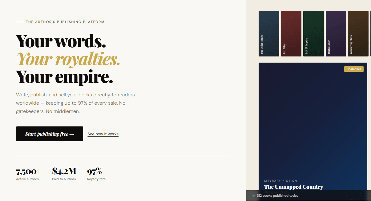 Digital self publishing platform