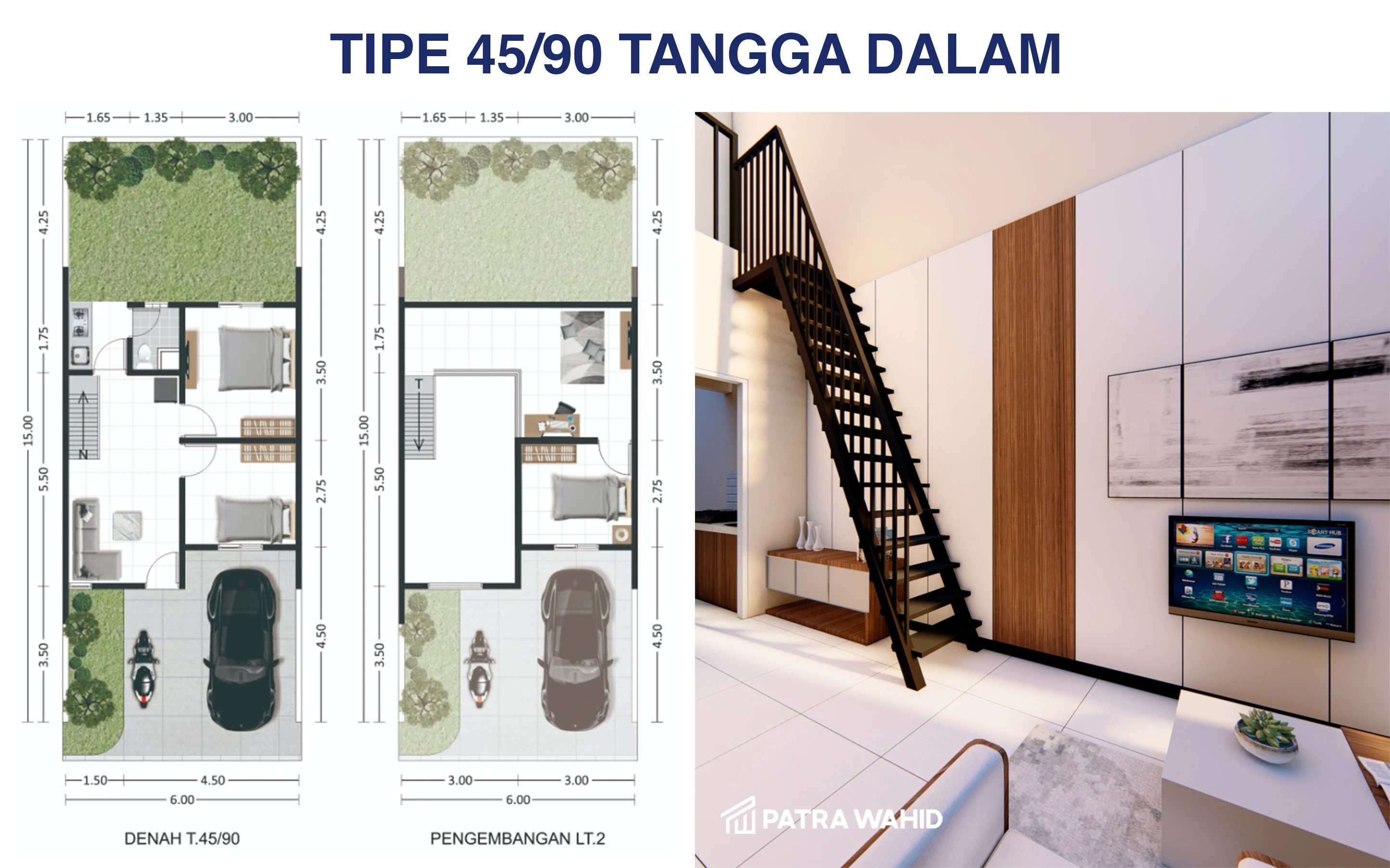 Denah Tangga Dalam Unit Type 45/90