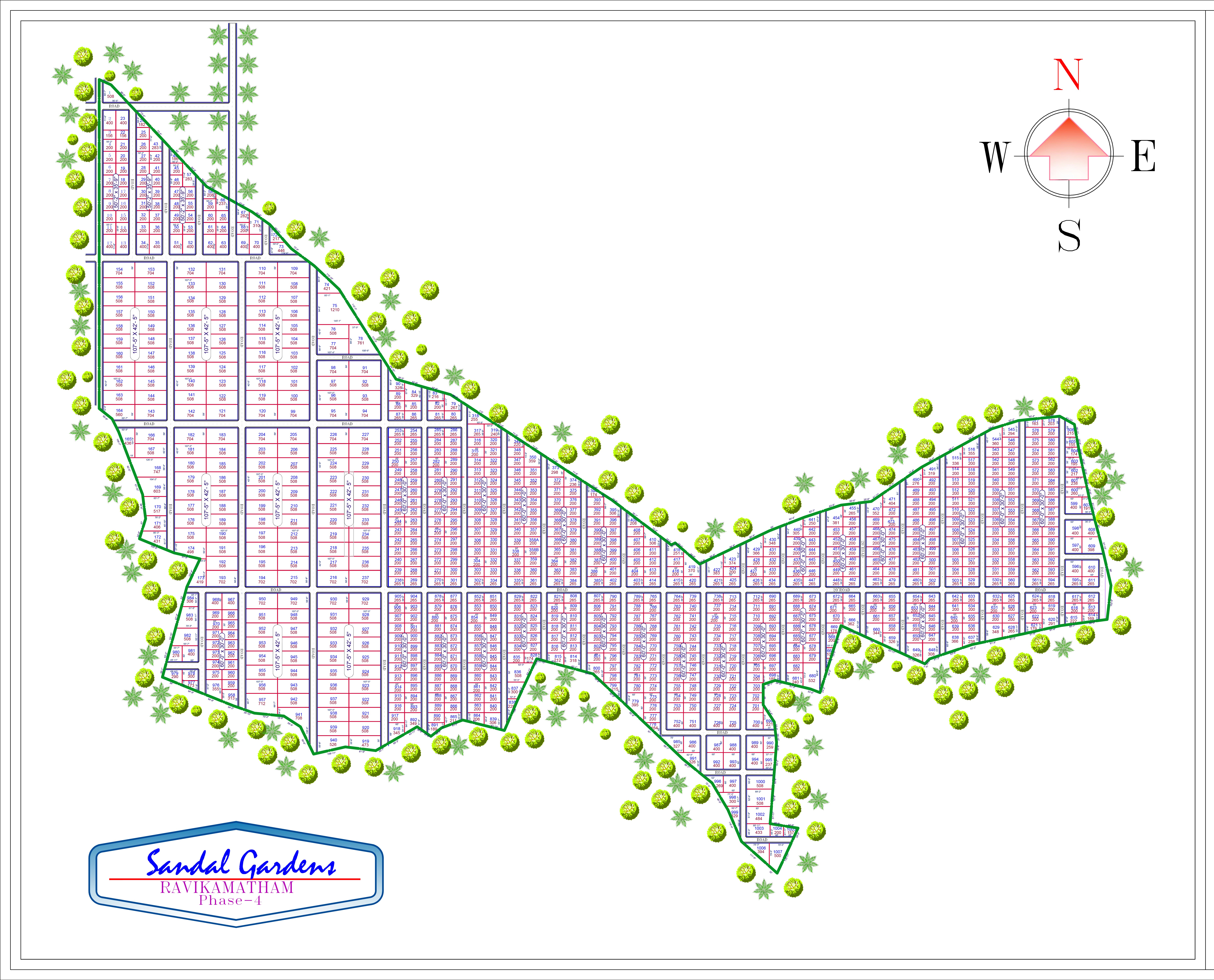 Layout Map of Charan Group's Ravikamatham Red Sandalwood farmland project at Vizag