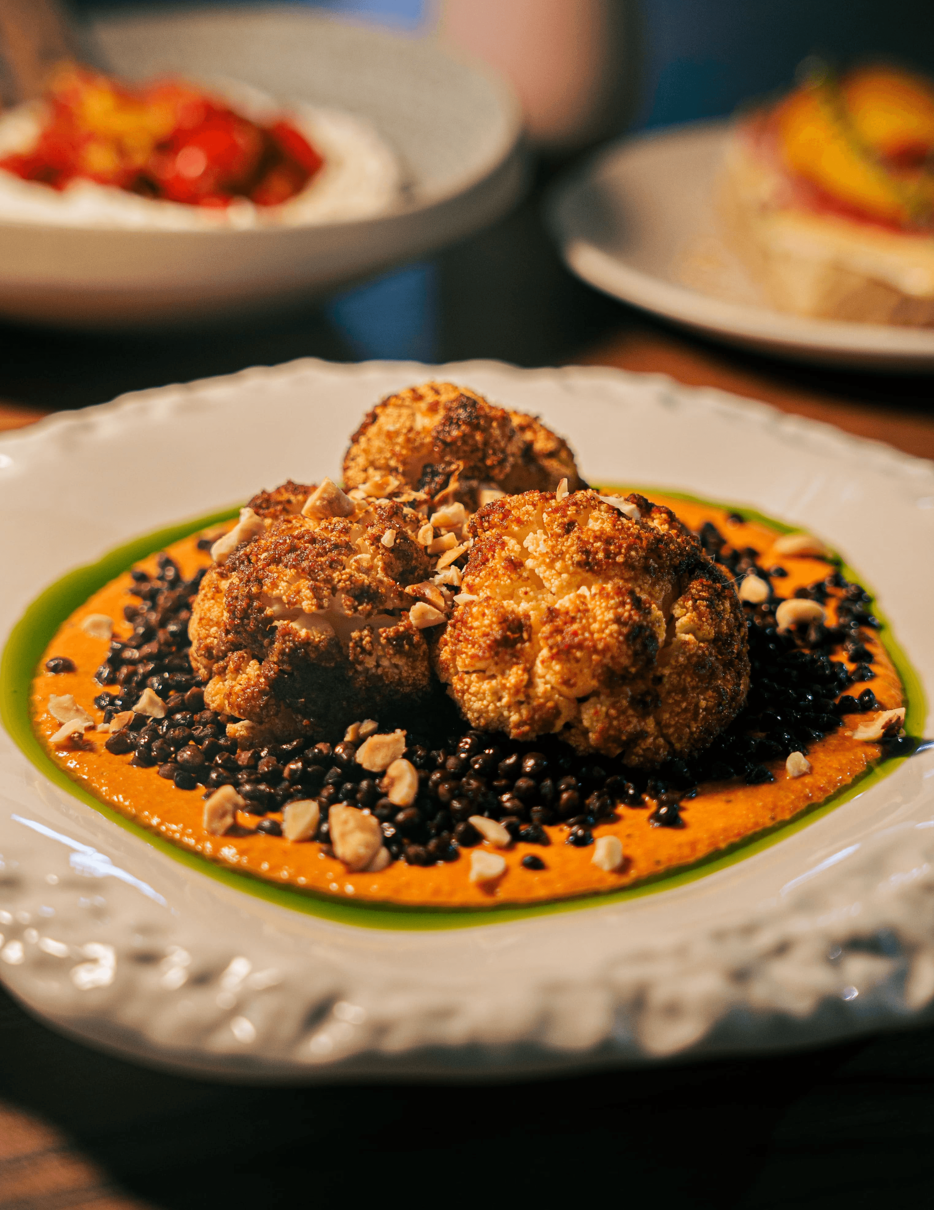 Roasted Cauliflower with Romesco Sauce