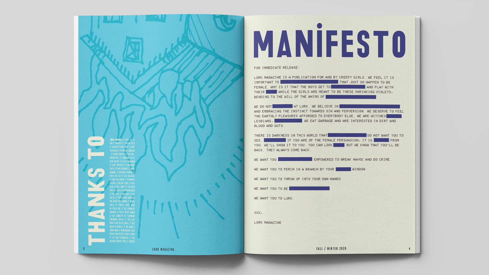 Lurk Magazine spreads by Julia Hummel