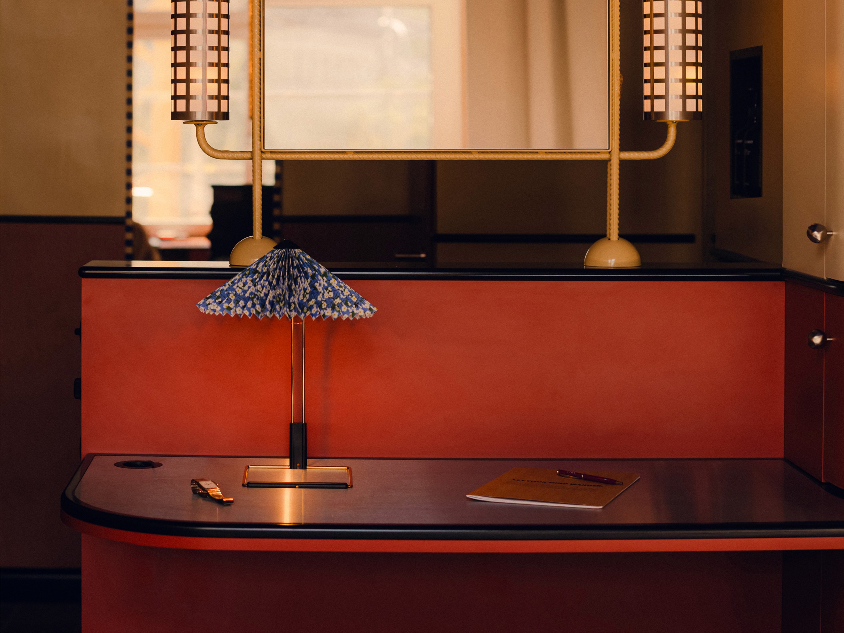 Closeup of the make up mirror at the velvet suite at the companion vienna