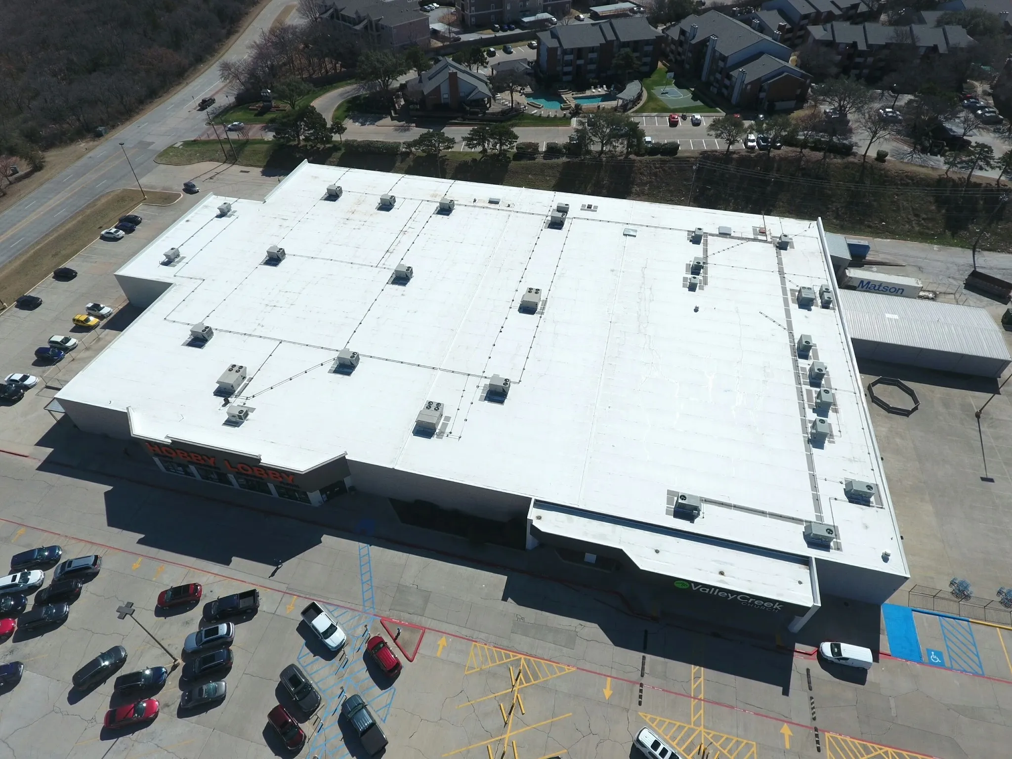 Hobby Lobby Commercial TPO Flat Roofing Installed by Arrington Roofing