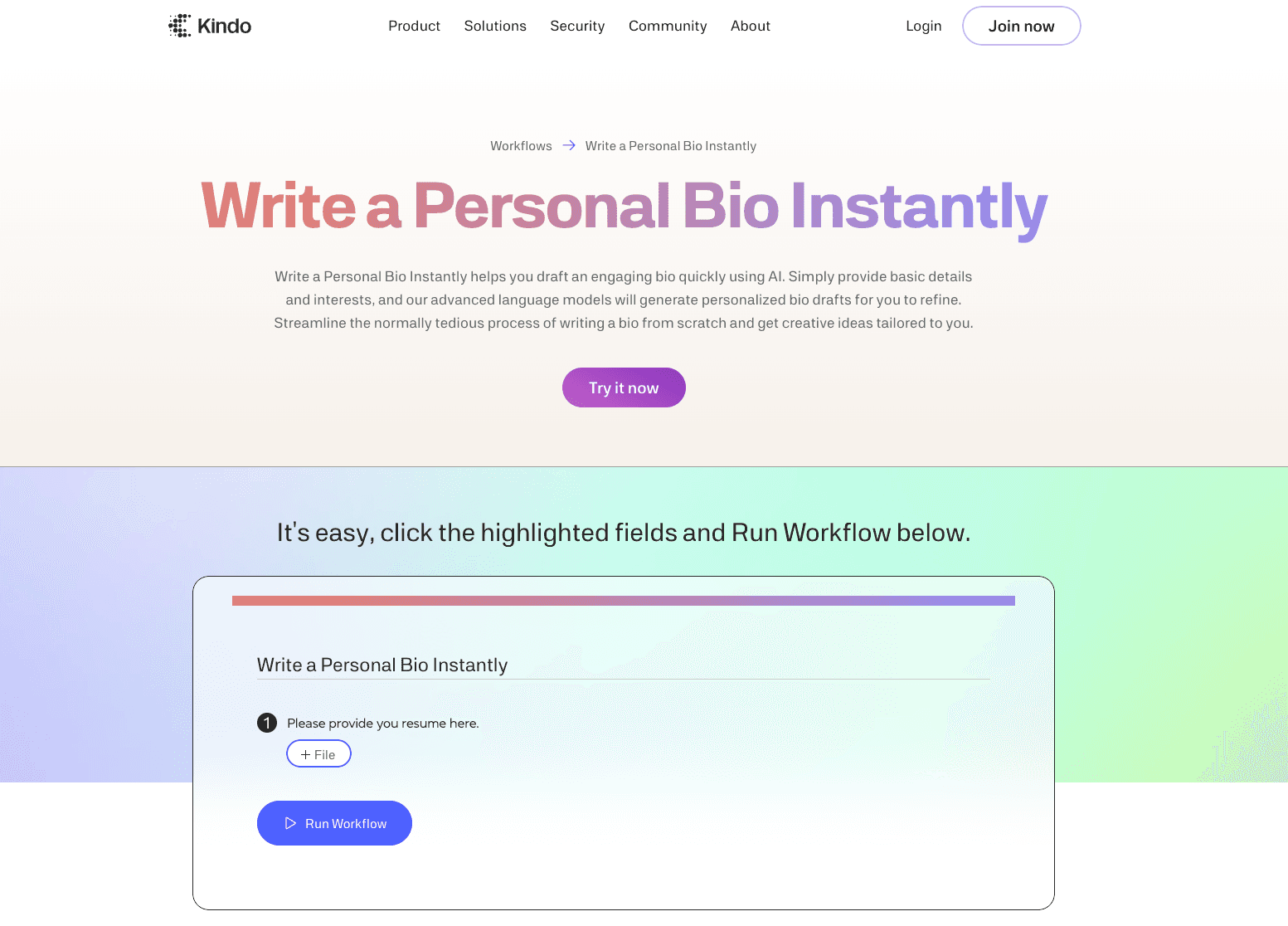 Personal Bio Generator - Kindo.ai