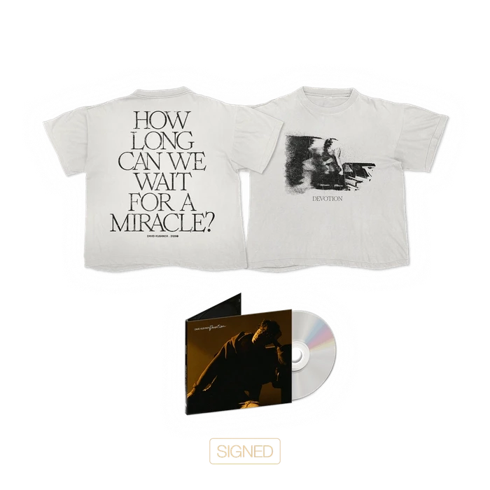 Signed Devotion vinyl and white T-shirt bundle