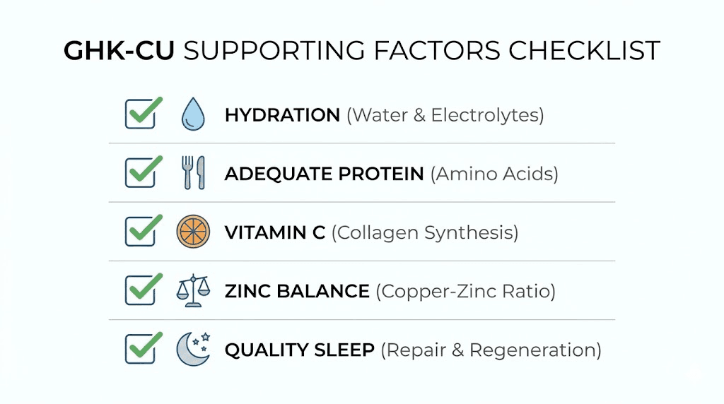 GHK-CU protocol supporting factors checklist for optimal results