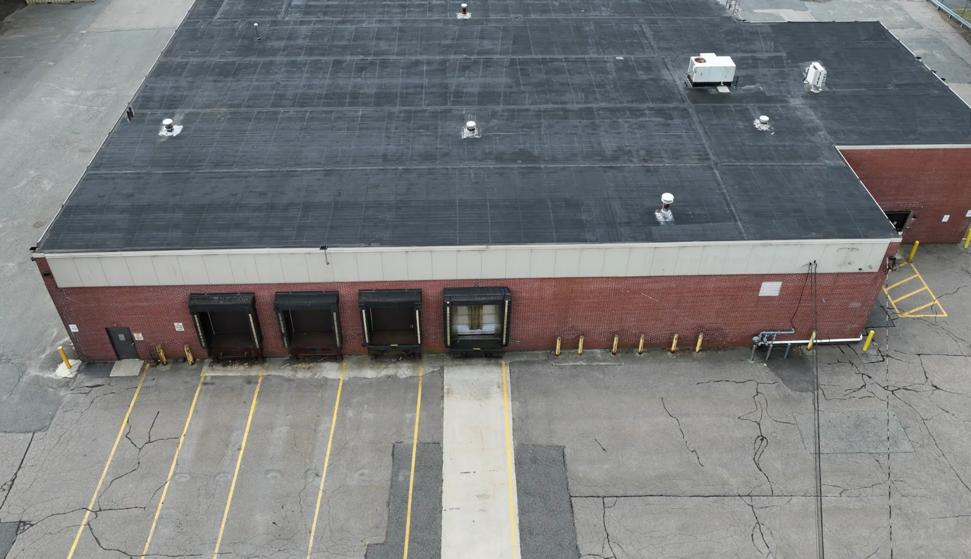 Aerial view of the industrial outdoor storage site at 158 Butterfield Drive, Ashland, MA