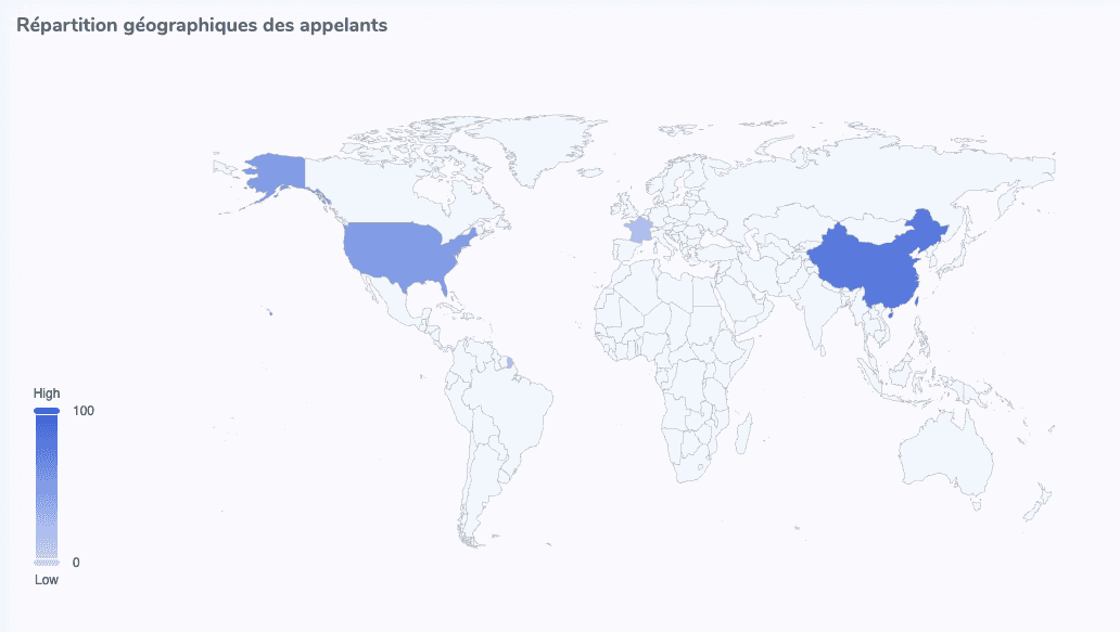 Carte des statistiques géographiques Magnétis