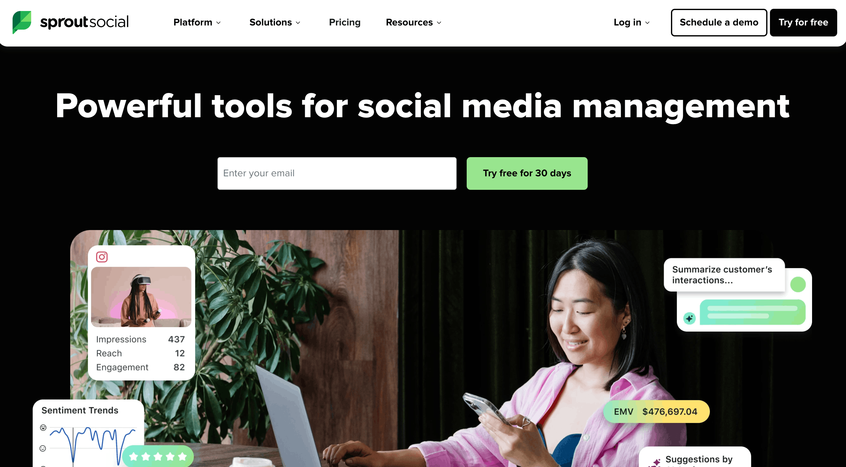 sprout social homepage