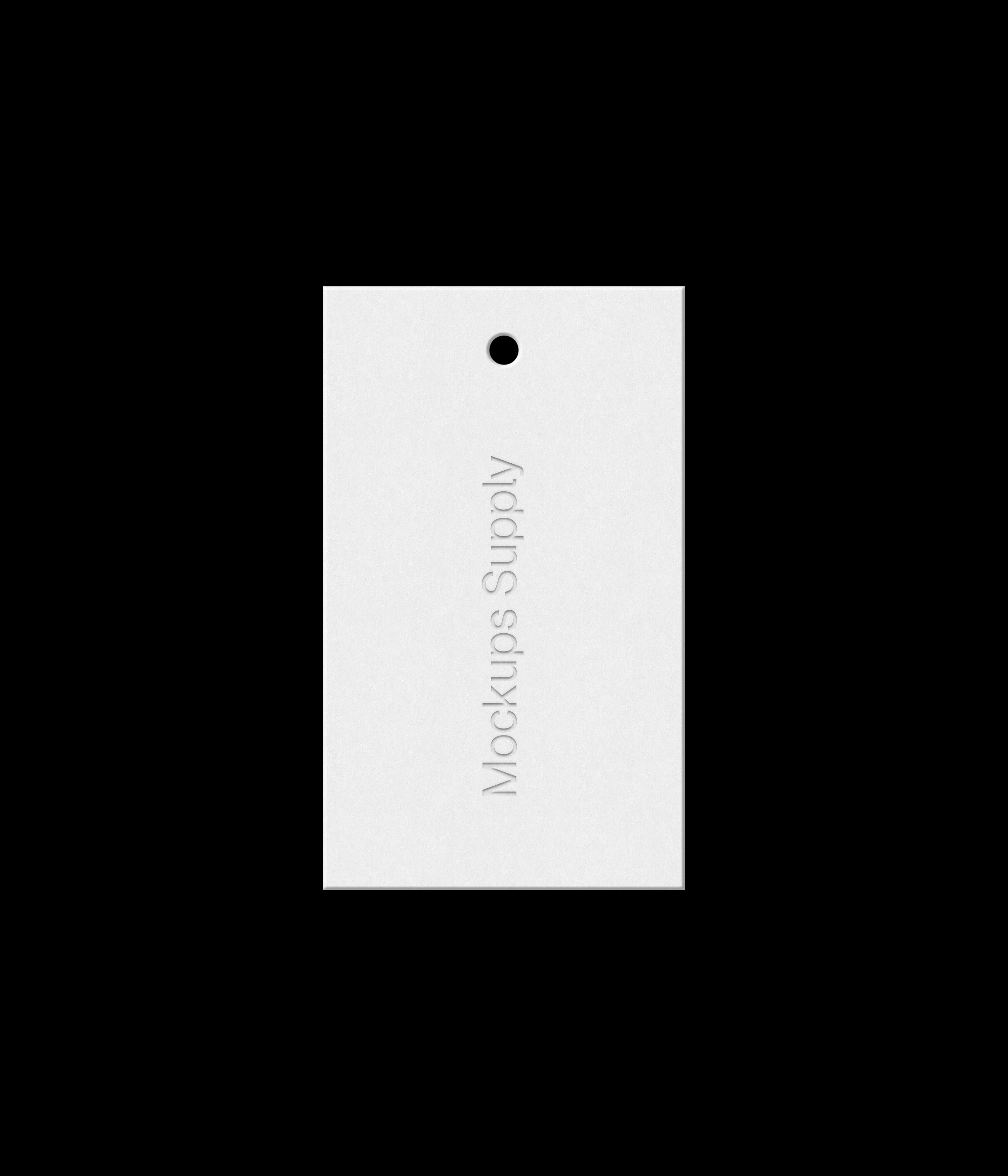 Free hang tag mockup with debossed text effect download photoshop PSD