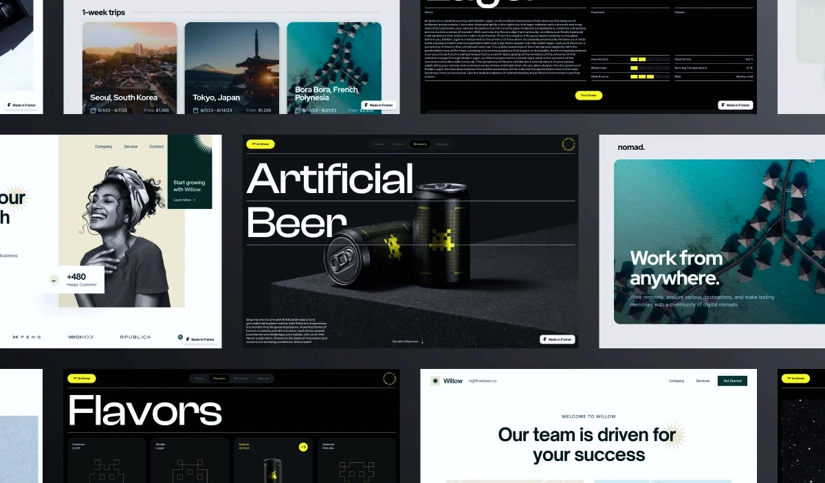 10 Portfólios de Design Feitos no Framer para te Inspirar em 2026