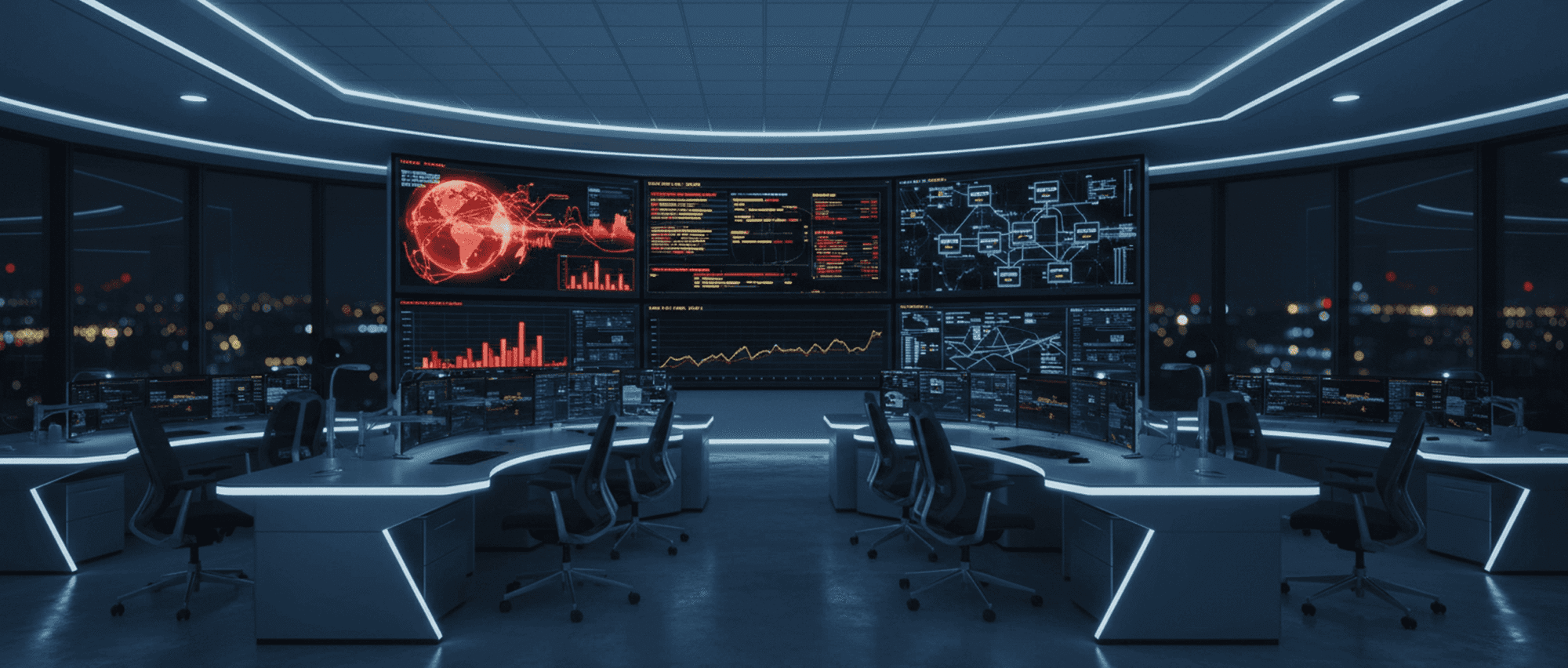 High-resolution command center LED display delivering real-time visual intelligence