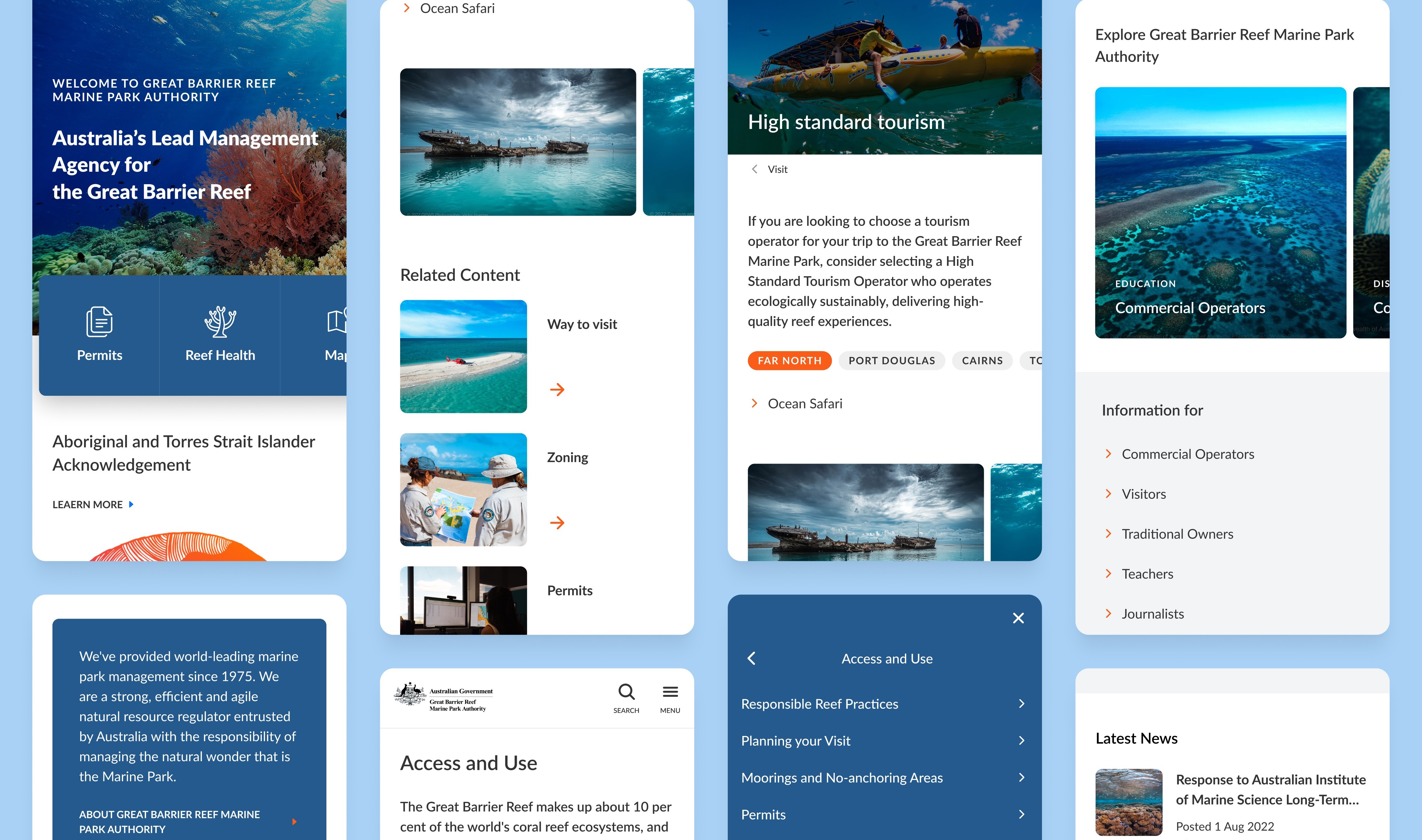 Mobile Web Design - Great Barrier Reef Marine Park Authority