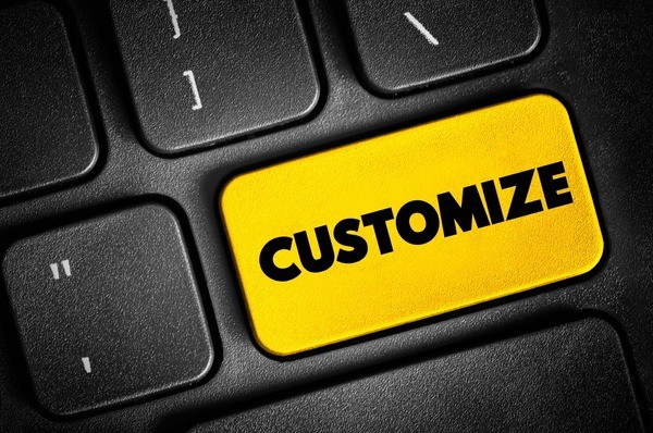 A keyboard button that says CUSTOMIZE