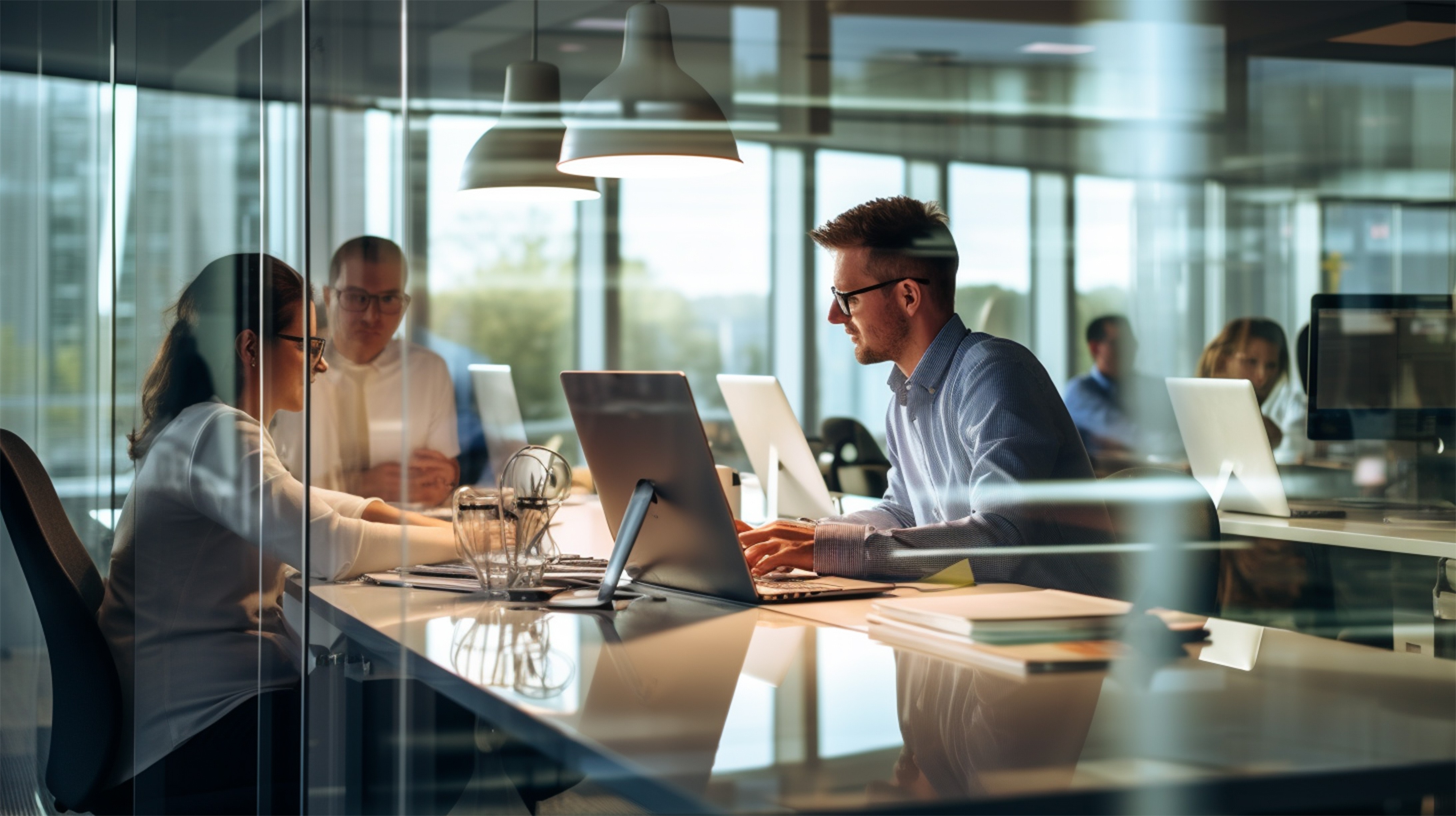 People at work in an office