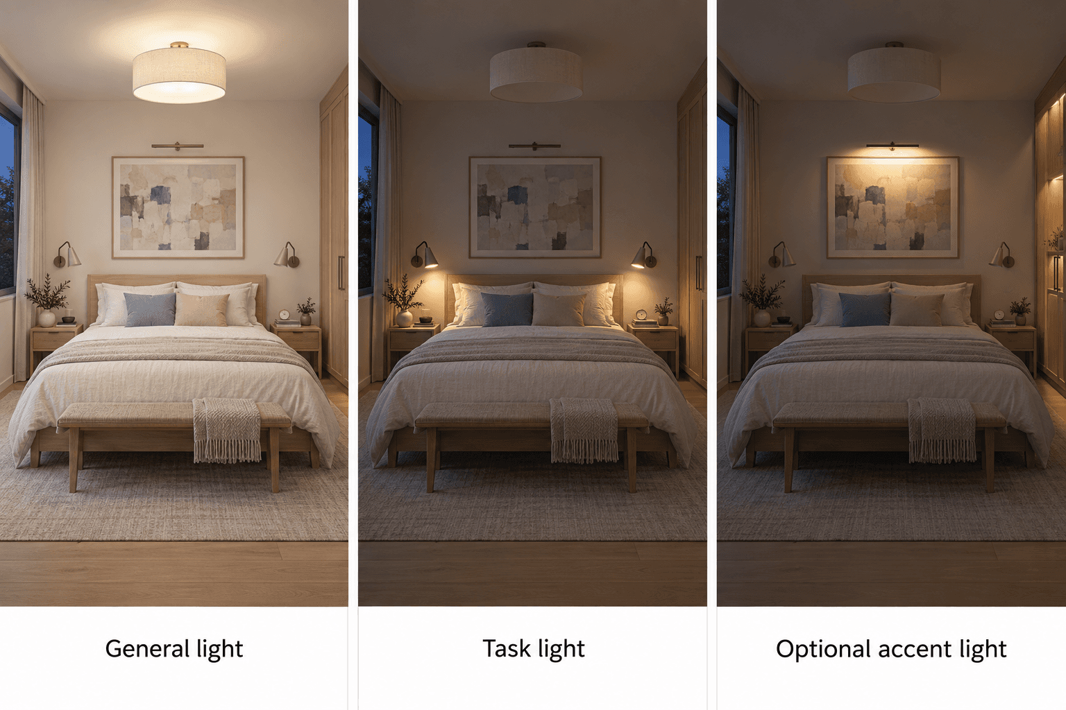 Bedroom with general light