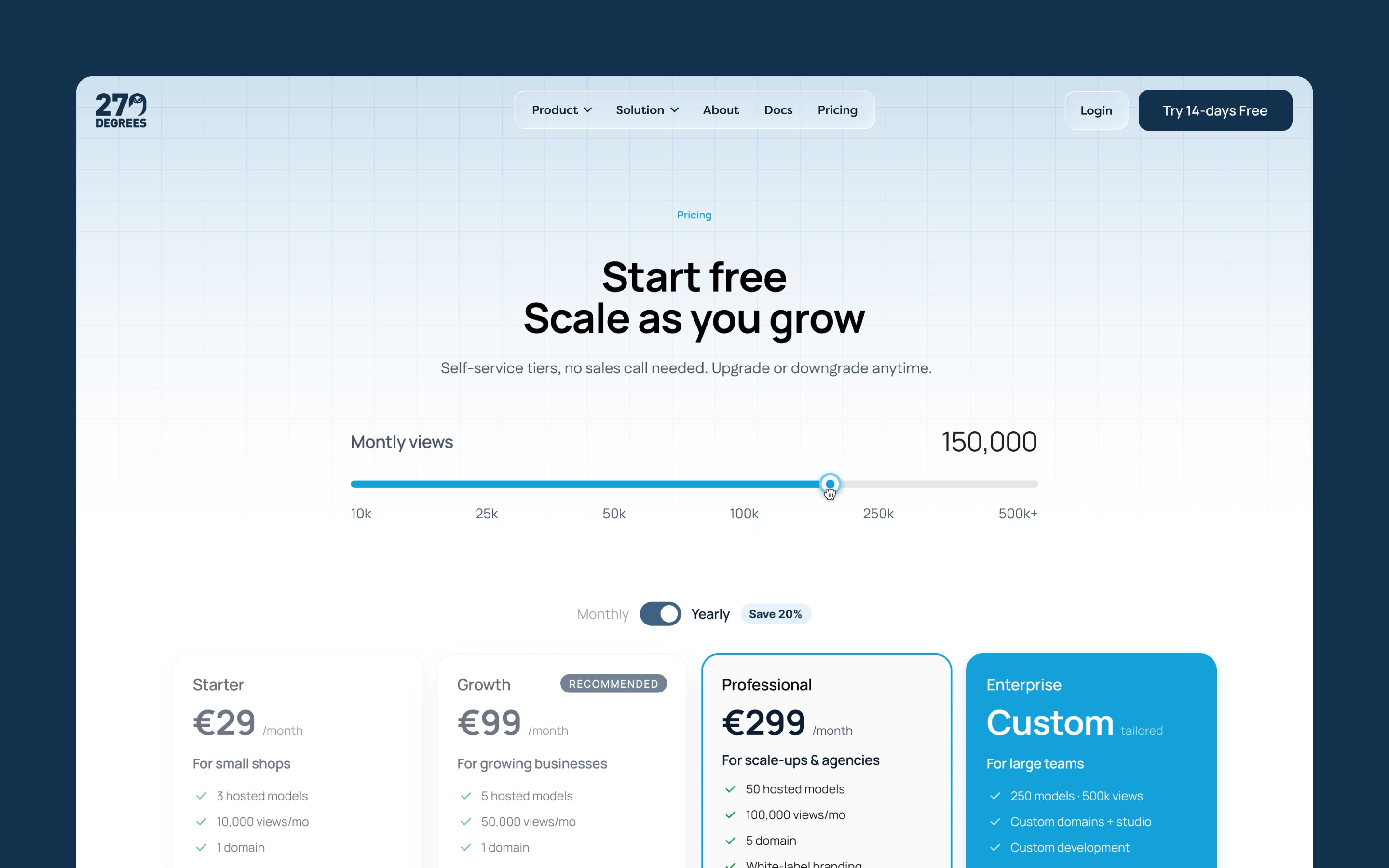 SaaS pricing page design with conversion-focused plan comparison by Daasign