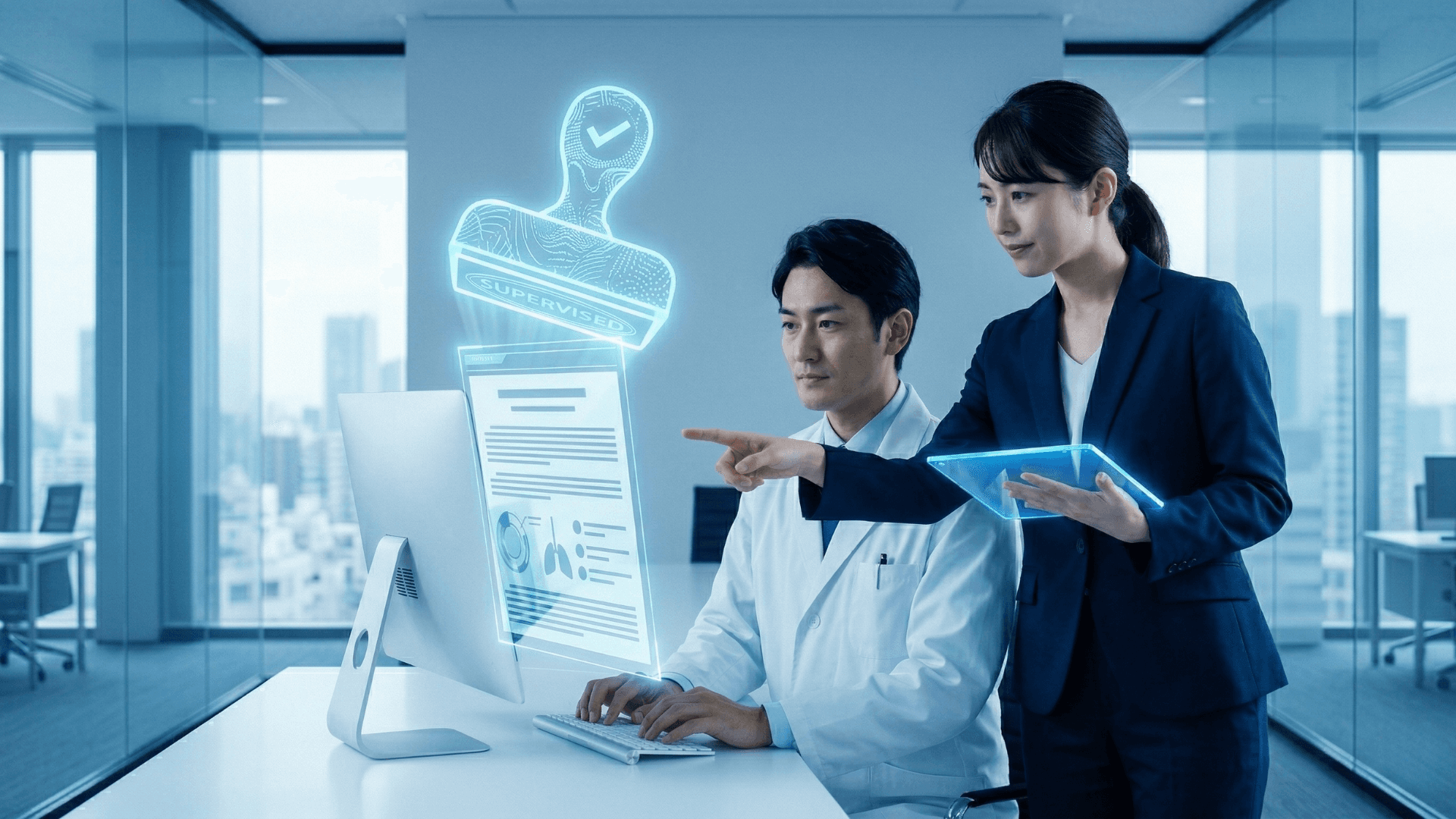 医師監修を受けながら効果的なマーケティングを実施する女性社員