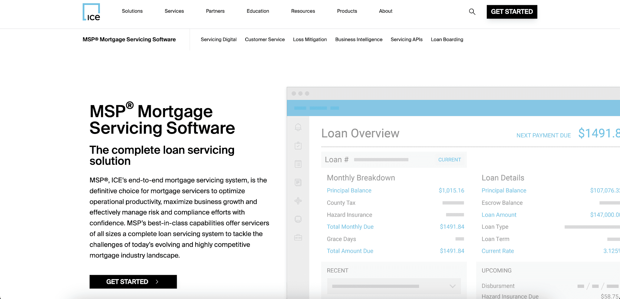 ICE Mortgage Technology MSP web homepage
