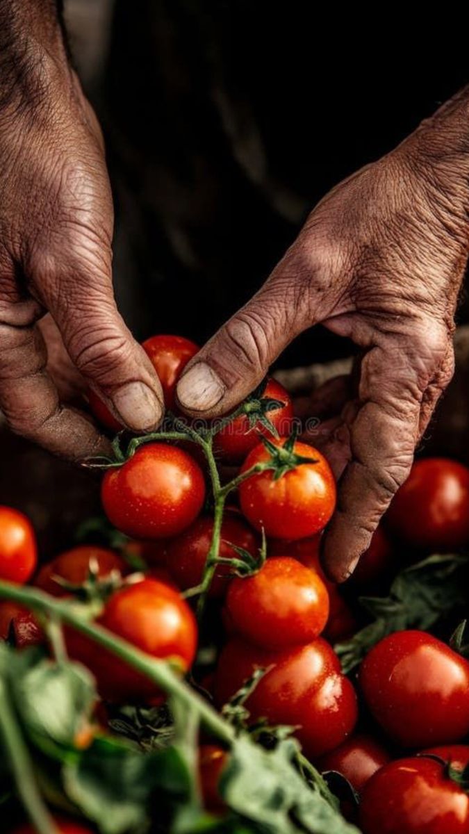 Basket of organic cherry tomatoes