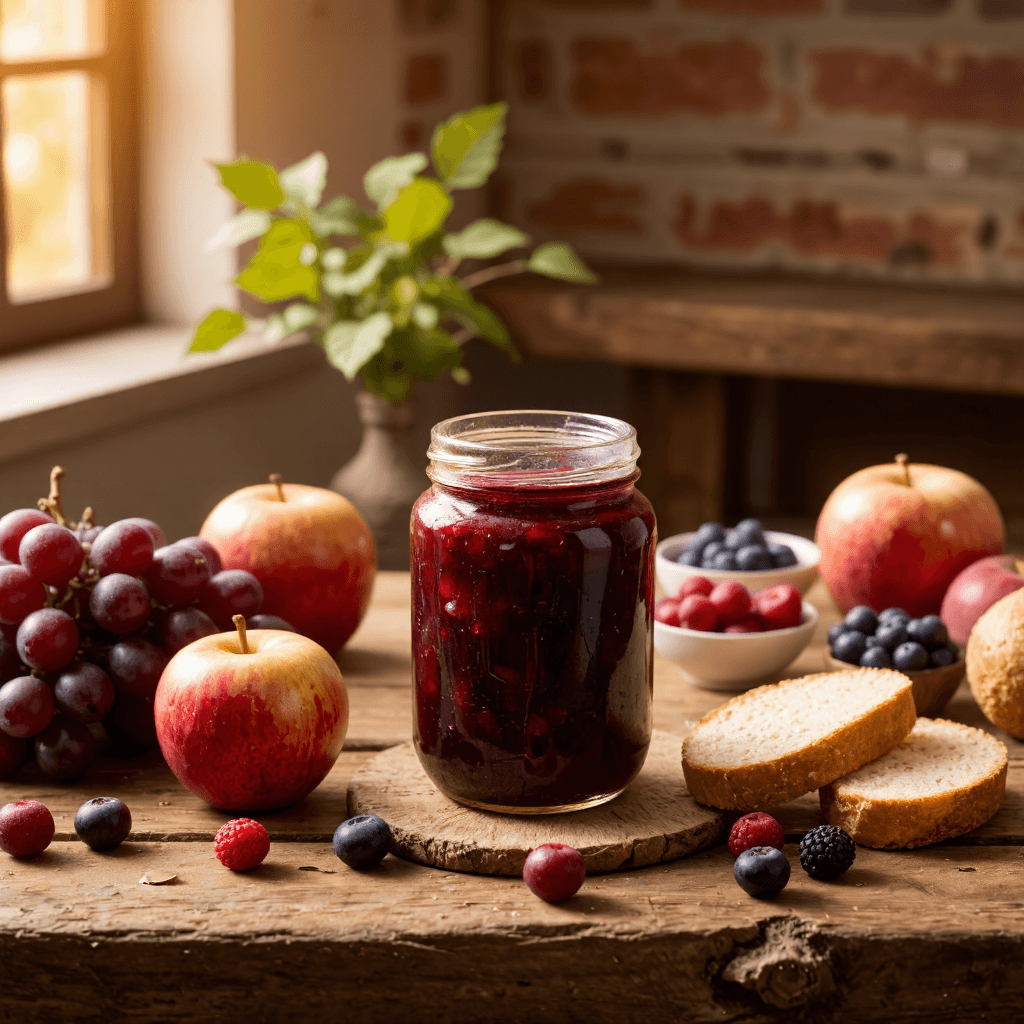 product photography of Fruit preserves