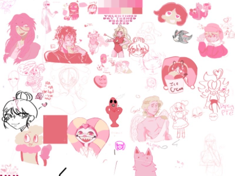 Valentine themed drawings using color pallets!