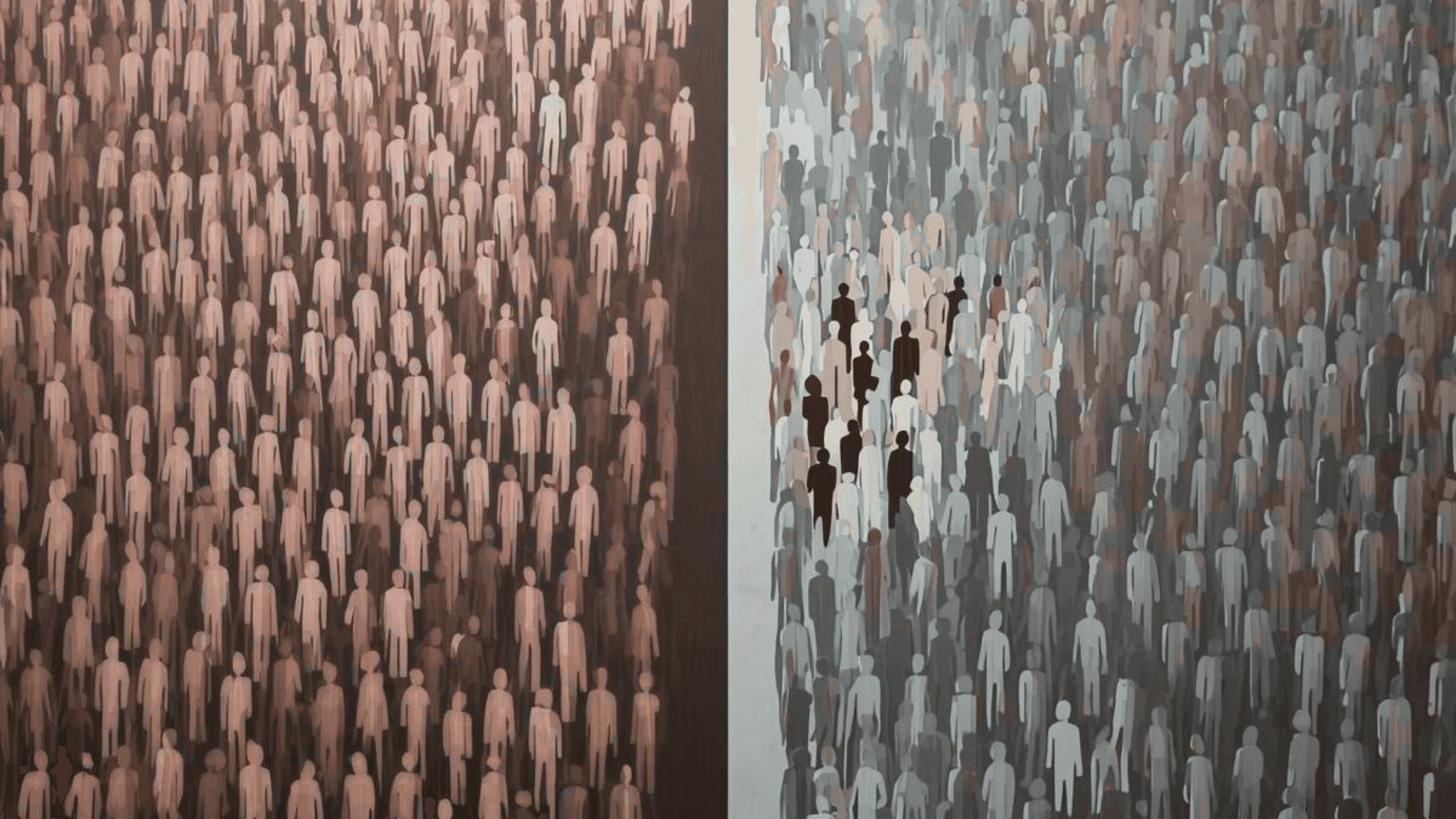 Highlighted group in a large crowd symbolizing efficient high-volume candidate screening